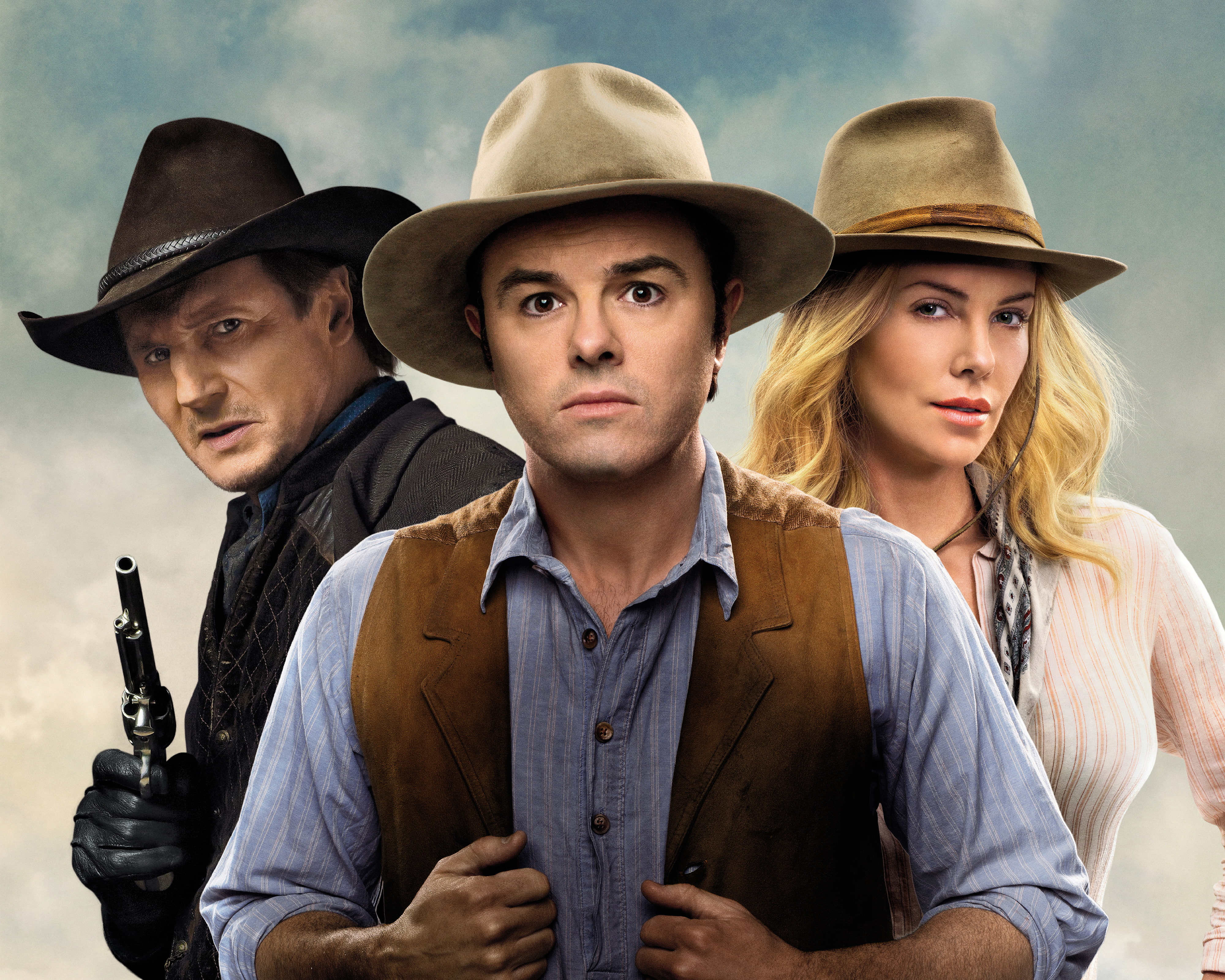 Girl, Face, Eyes, 2014, A Million Ways to Die in the West, Comedy, 4K, Liam Neeson, Film, Blonde, Charlize Theron, Lips, Seth MacFarlane, Anna, HD Wallpaper