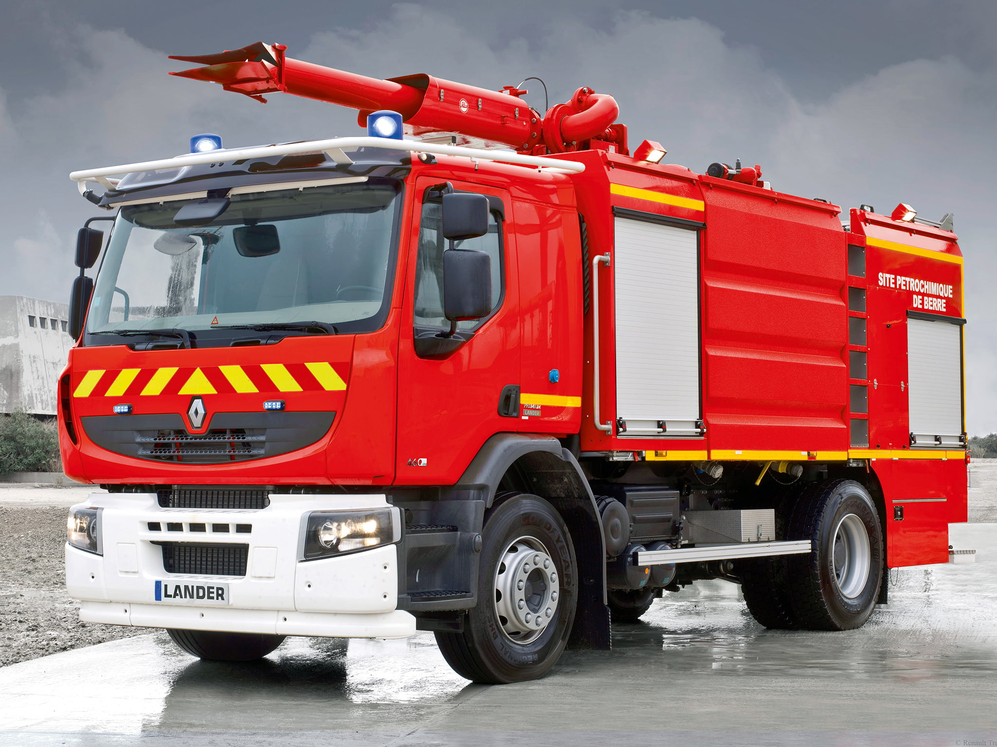 renault, firetruck, 2006, 1080P, 4x2, premium, lander, HD Wallpaper