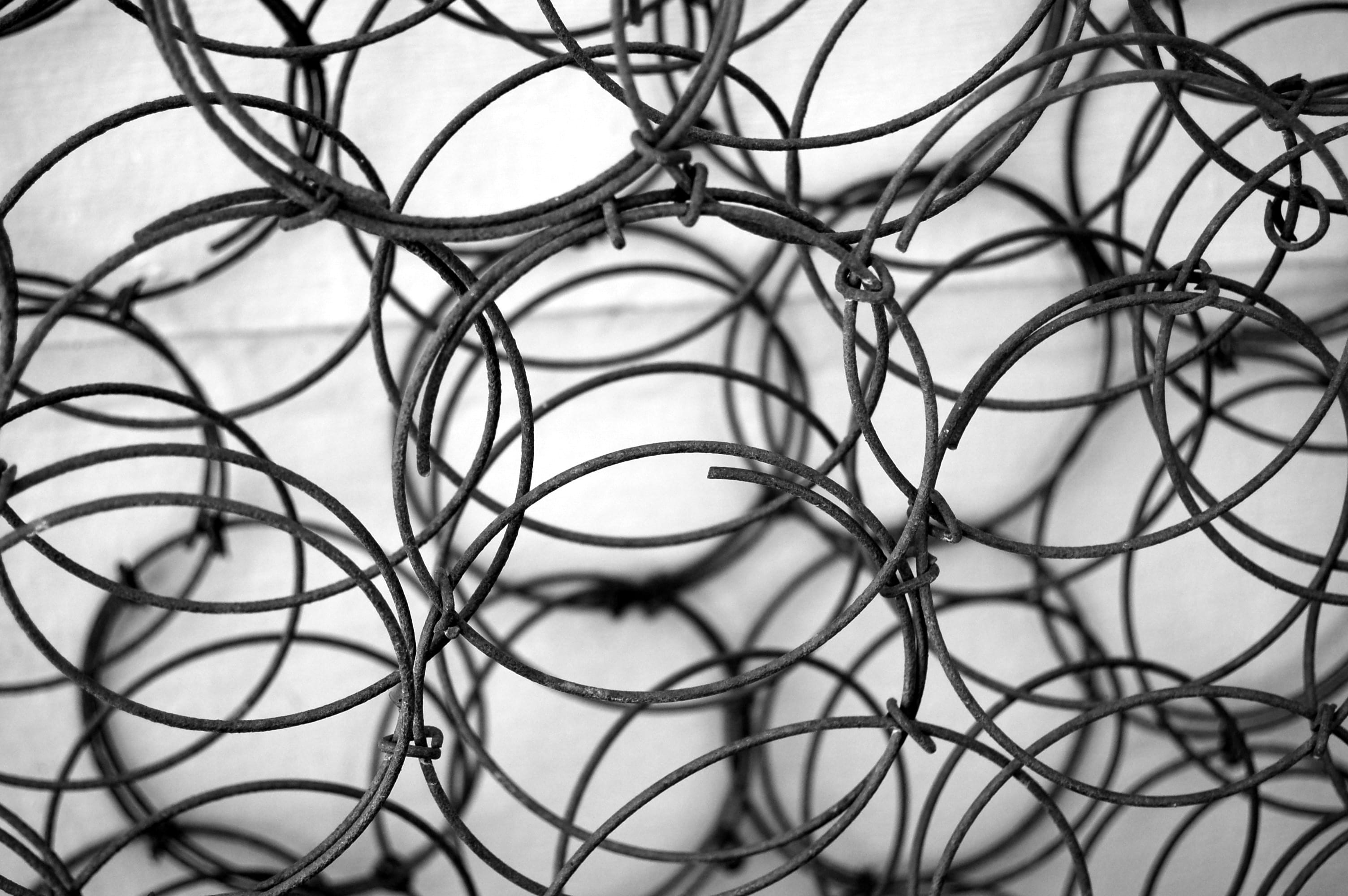 landers, intertwined, outdoors, complexity, power supply, pattern, desert, springs, fence, focus on foreground, full frame, 2K, shape, united states, tangled, HD Wallpaper