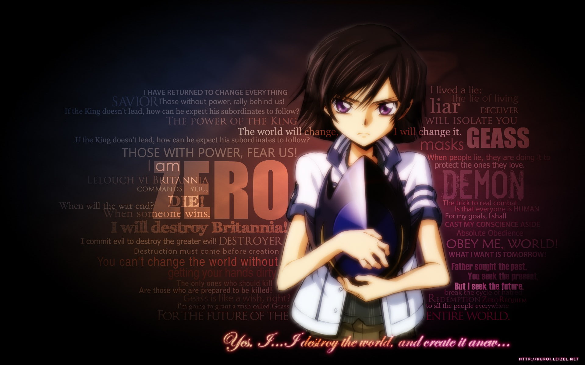communication, beautiful woman, one person, studio shot, looking at camera, Lamperouge Lelouch, education, adult, Zero, text, Code Geass, 1080P, anime, HD Wallpaper