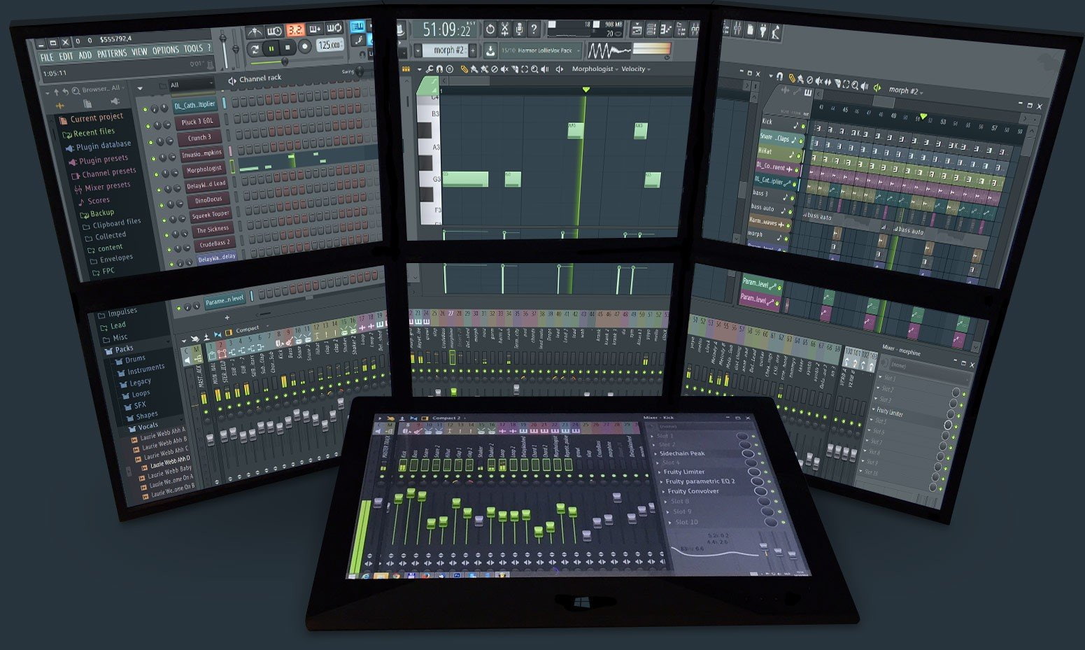 Triple Screen, Fruity Loops Studio, 720P, HD Wallpaper