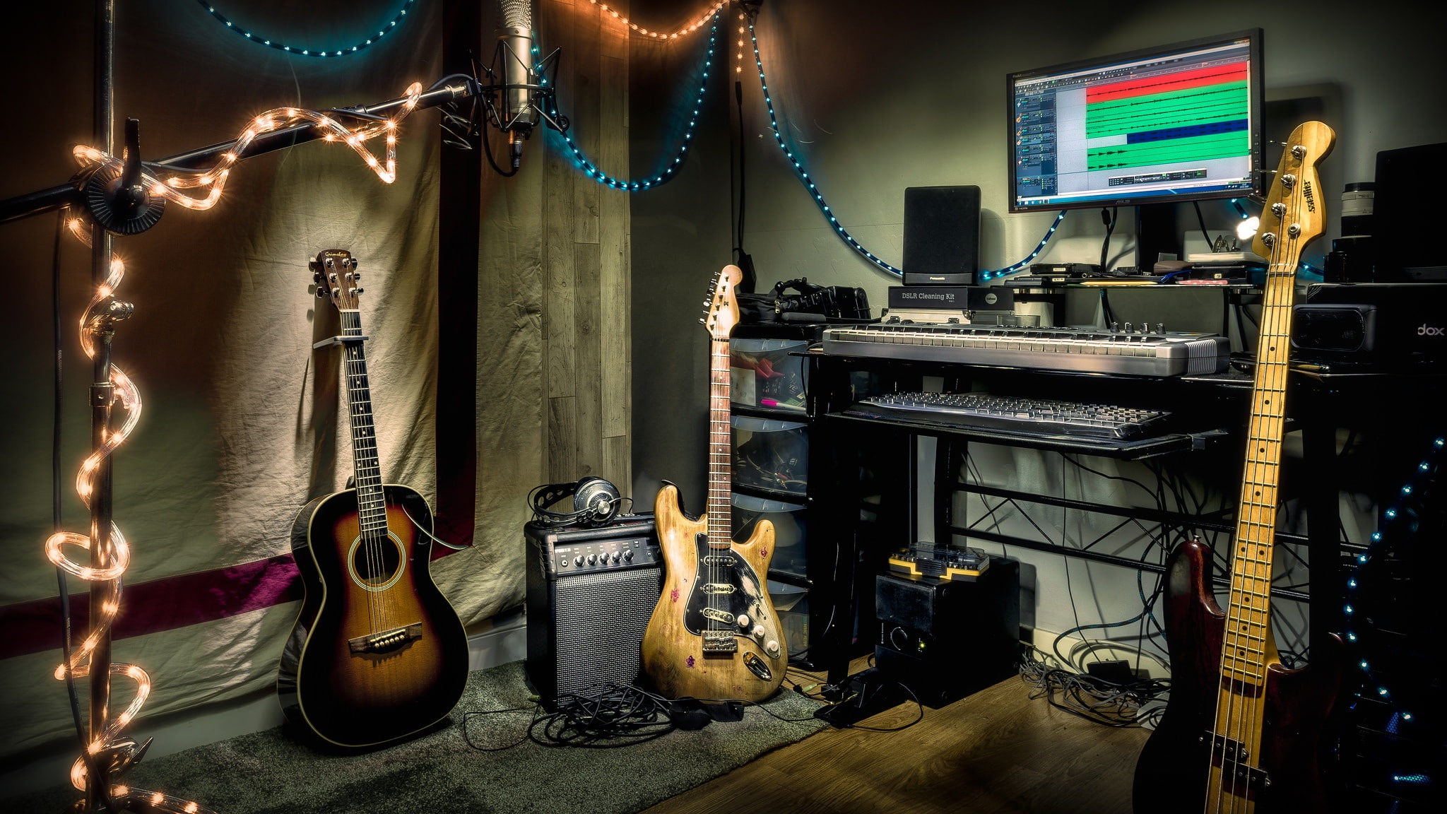 guitar, 1080P, music, Studio, instrumento, HD Wallpaper
