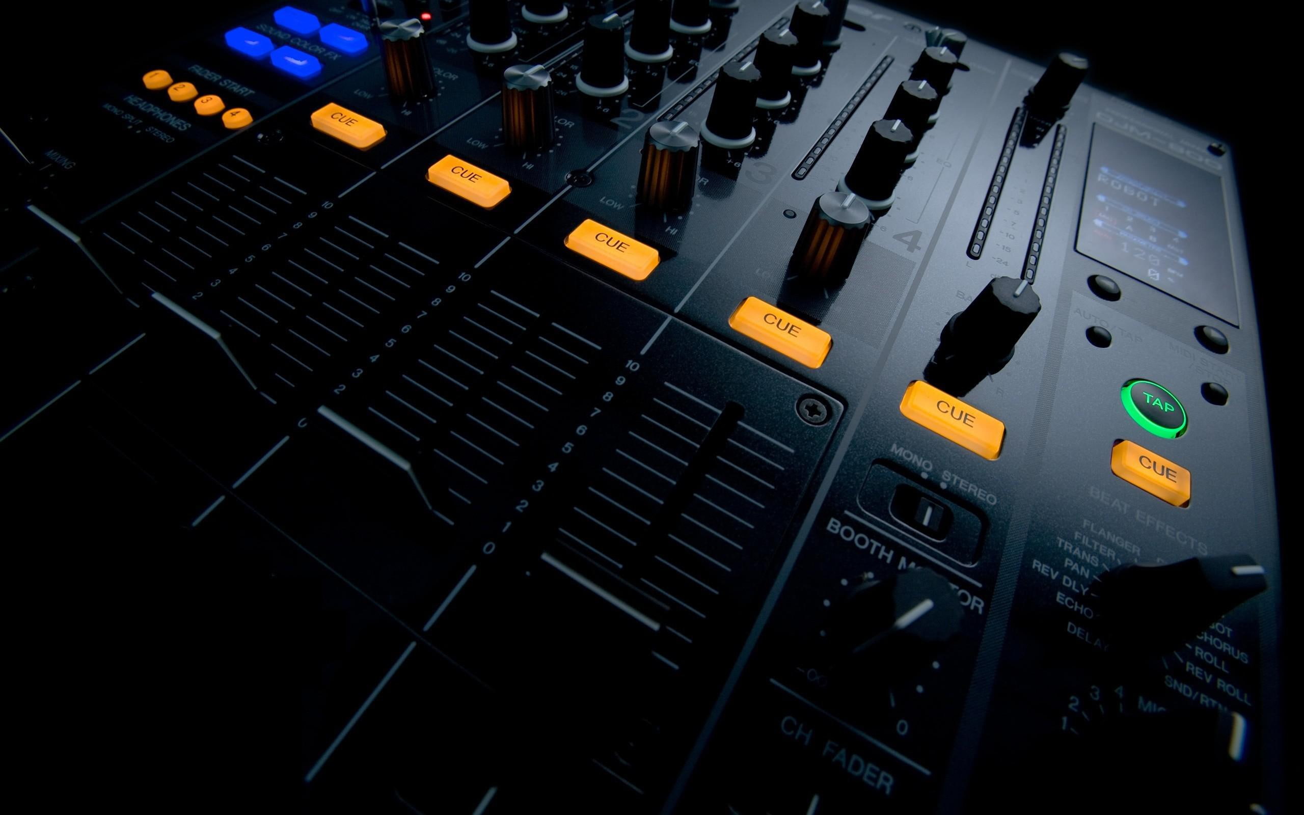 mixer, sound, audio, music, black, 2560x1600, 2K, HD Wallpaper
