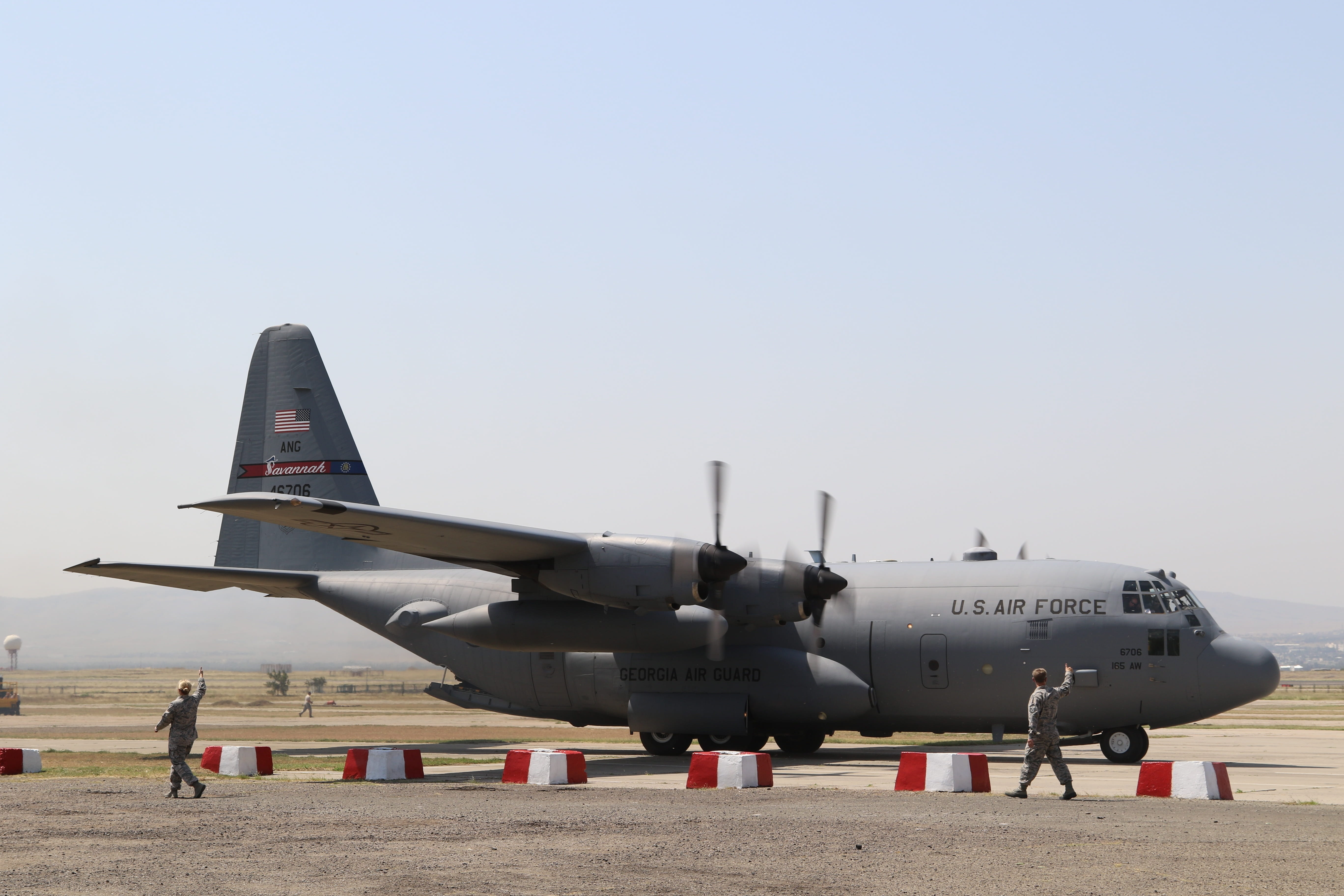 sky, transportation, copy space, travel, clear sky, c-130, aircraft, cargo aircraft, air force, military, mode of transportation, military airplane, day, HD Wallpaper