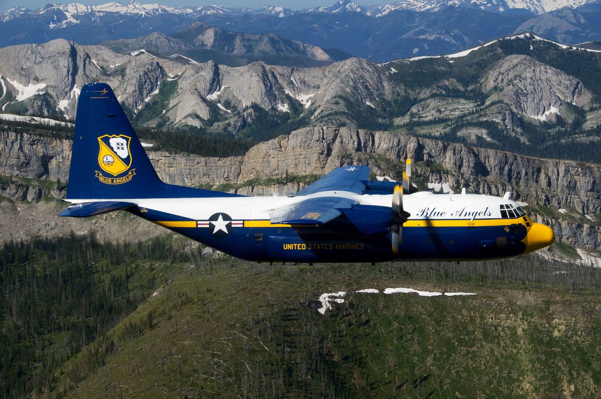 beauty in nature, mode of transportation, plane, flying, blue angels, sky, no people, mountain, airplane, scenics - nature, aviation, turboprop, flight, HD Wallpaper