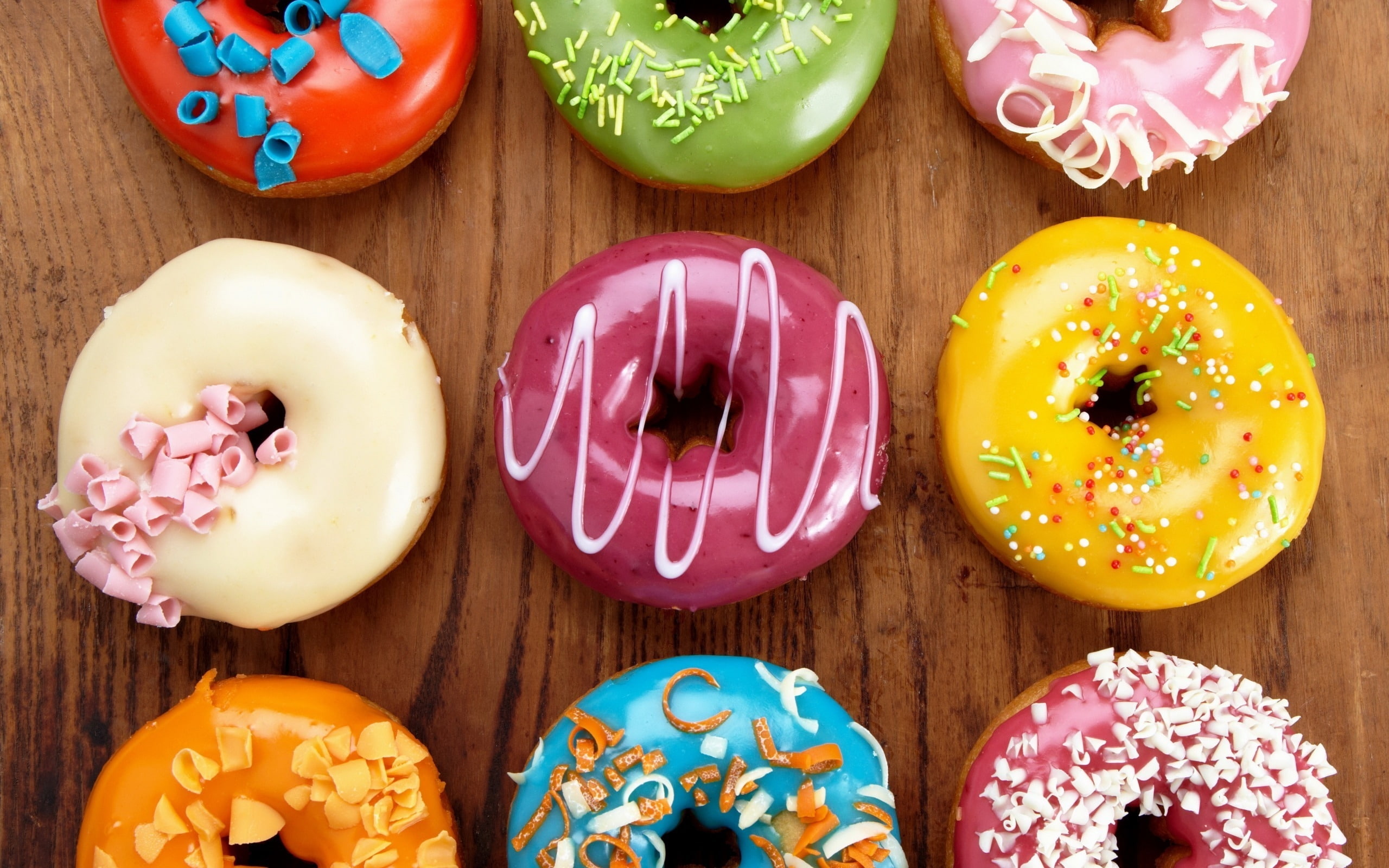 glazed, dessert, food, donuts, 2K, sweet, HD Wallpaper