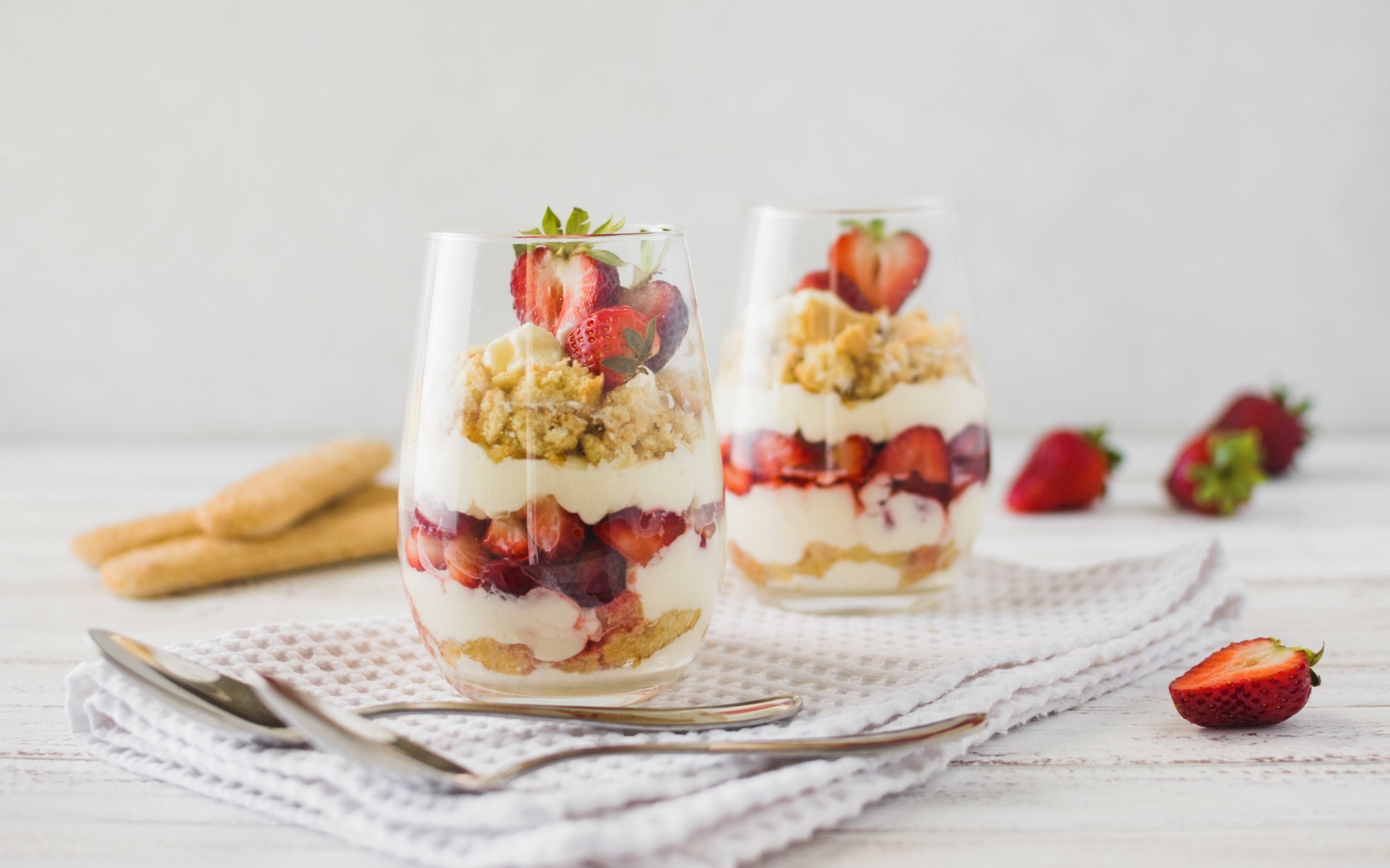 2K, spoon, sweets, fruit, food, dessert, HD Wallpaper