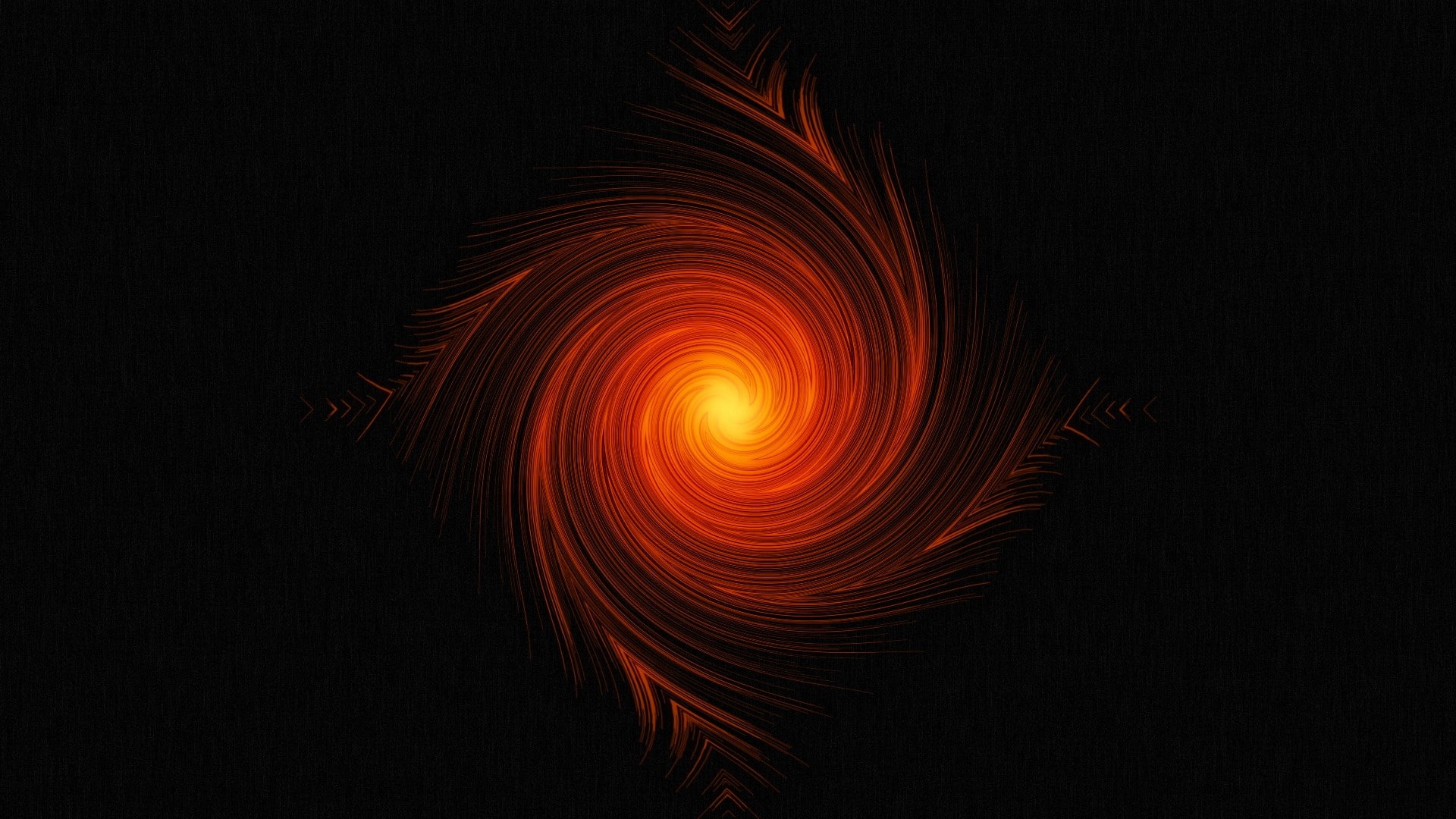 abstract, glowing, orange, twist, 1080P, HD Wallpaper