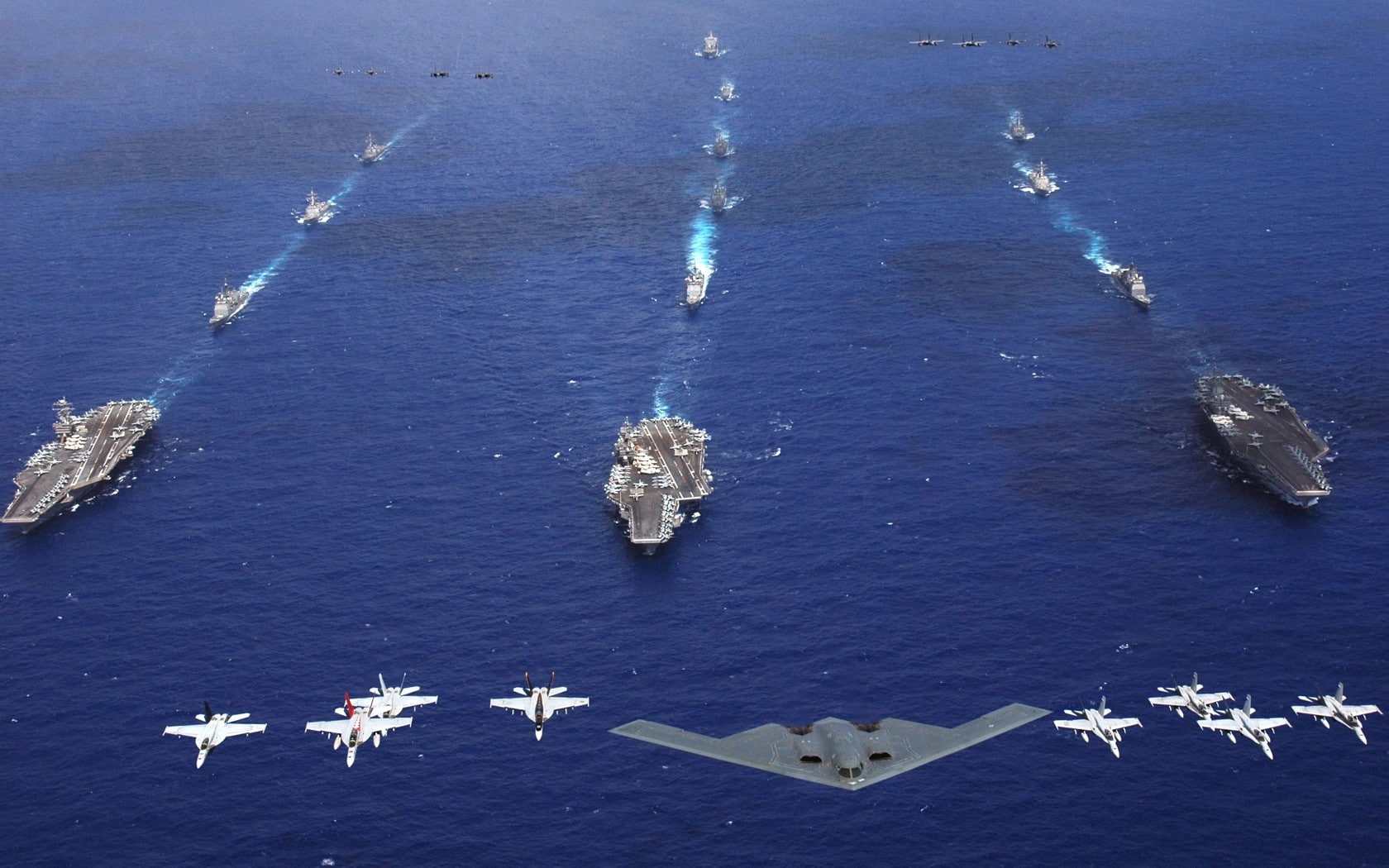military training, aircraft carrier, jet fighter, military aircraft, Destroyer, strategic bomber, 720P, HD Wallpaper