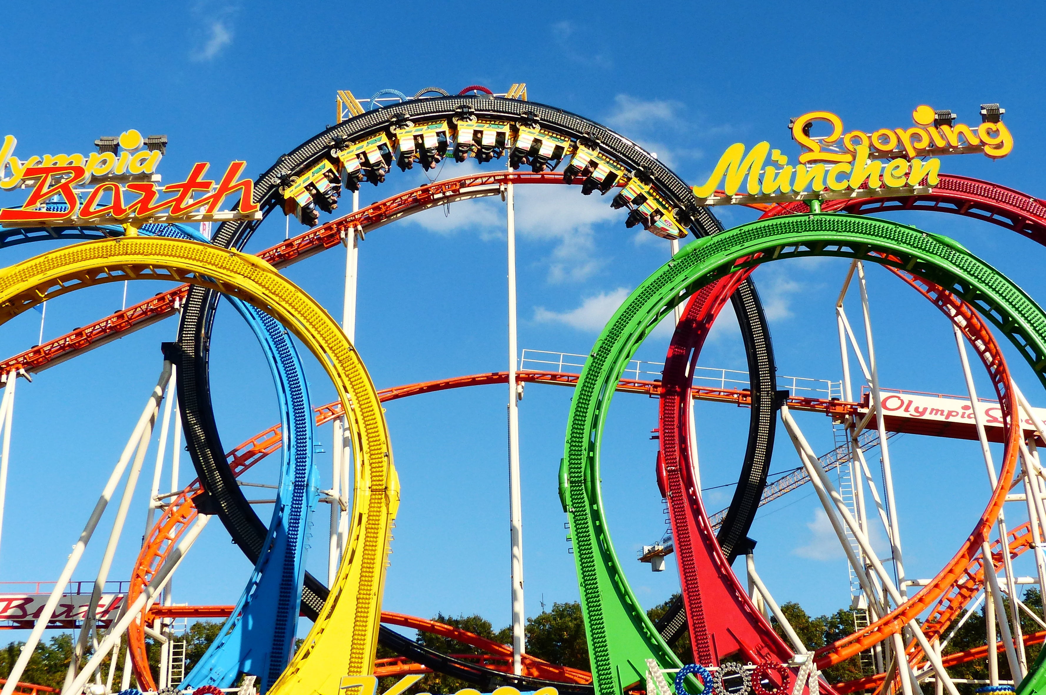 leisure activity, olympia looping, vertex, leather pants, park, arts culture and entertainment, maypole, pointed bummel, folk festival, munich, fun, theme, HD Wallpaper