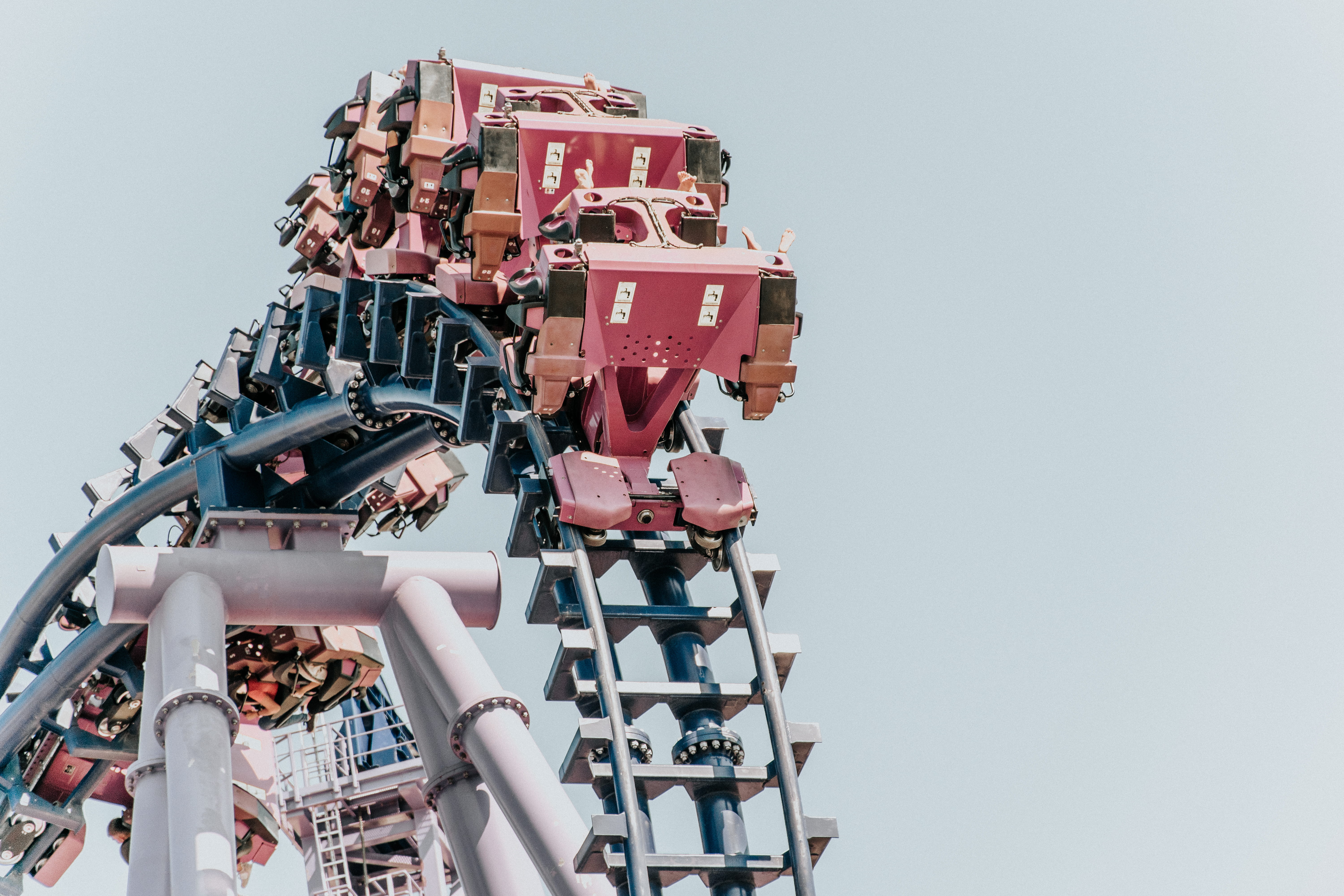 person, amusement park, structure, construction Industry, coaster, outdoors, amusement ride, minimal, go, roller coster, fun ride, industry, roller, built Structure, HD Wallpaper