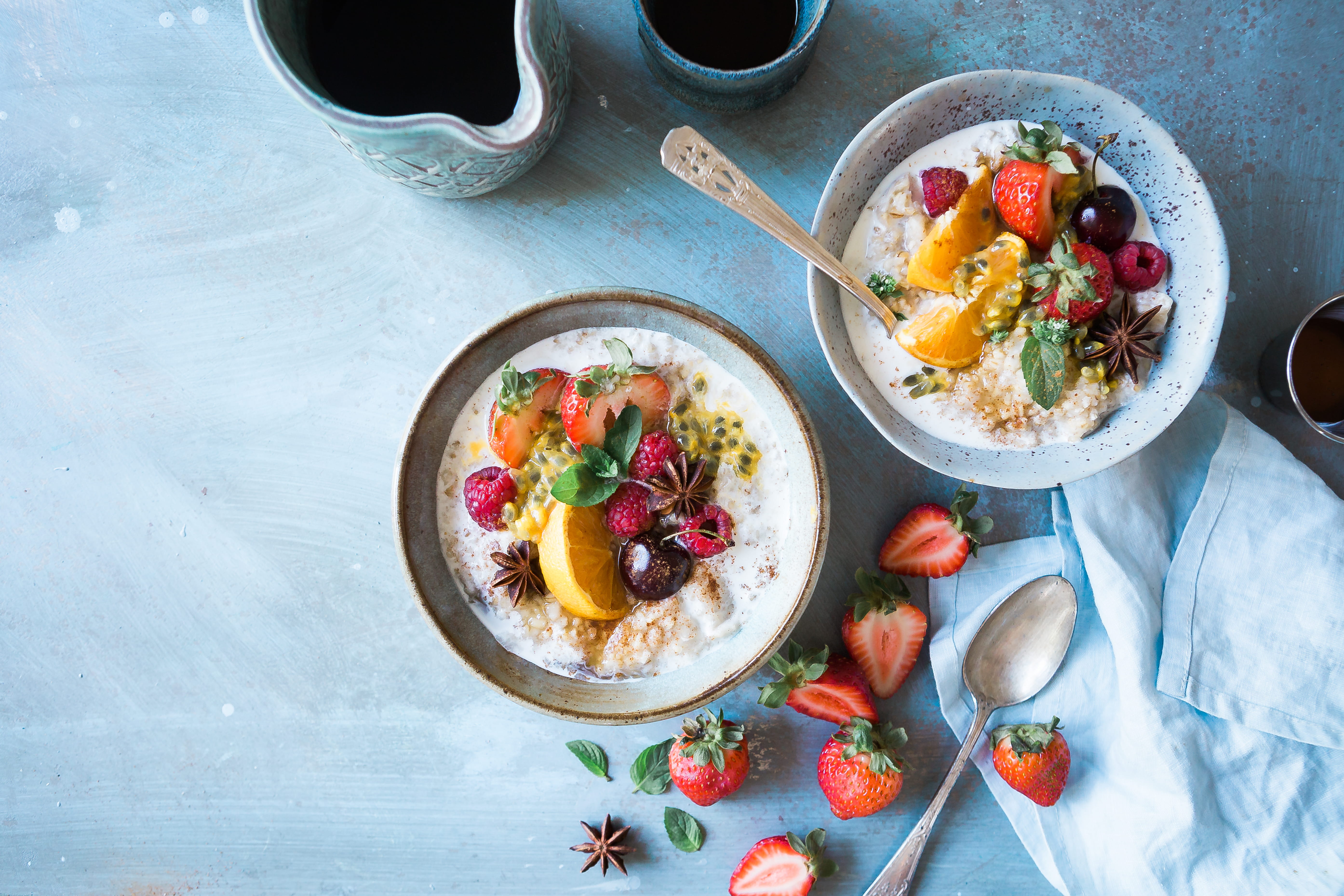 yogurt, eating utensil, garnish, spoon, healthy lifestyle, berry Fruit, Window, vegetarian, wellbeing, bowls, no people, gourmet, healthy Eating, oatmeal, HD Wallpaper