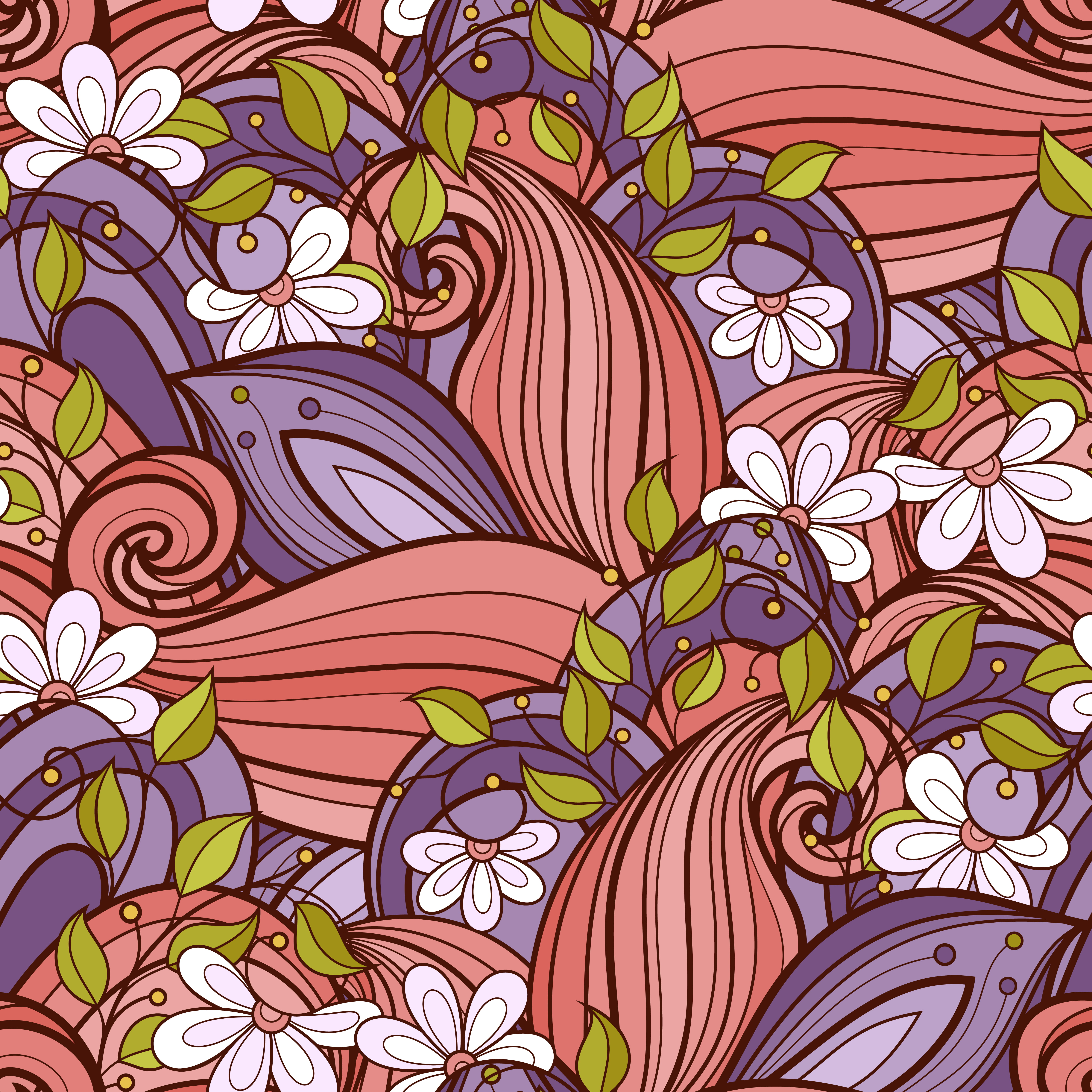floral, creativity, backgrounds, art, doodles, craft, flowers, striped, white, indoors, mural, pattern, architecture, butterfly - insect, full frame, purple, Phone HD Wallpaper
