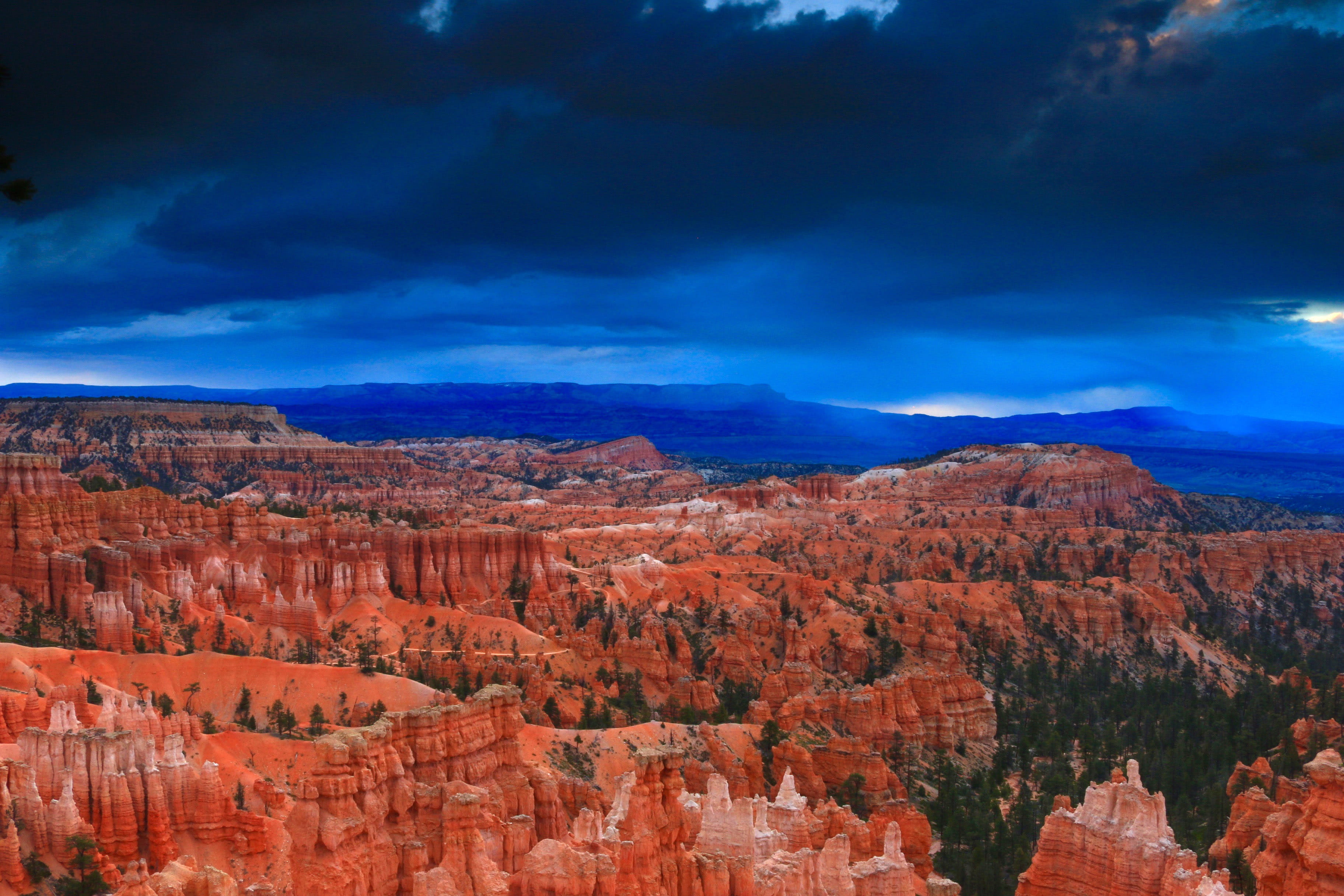 bryce Canyon, uSA, eroded, sandstone, cloud - sky, mountain, public domain, landscape, scenics, national, travel, national Park, travel Locations, bryce, HD Wallpaper