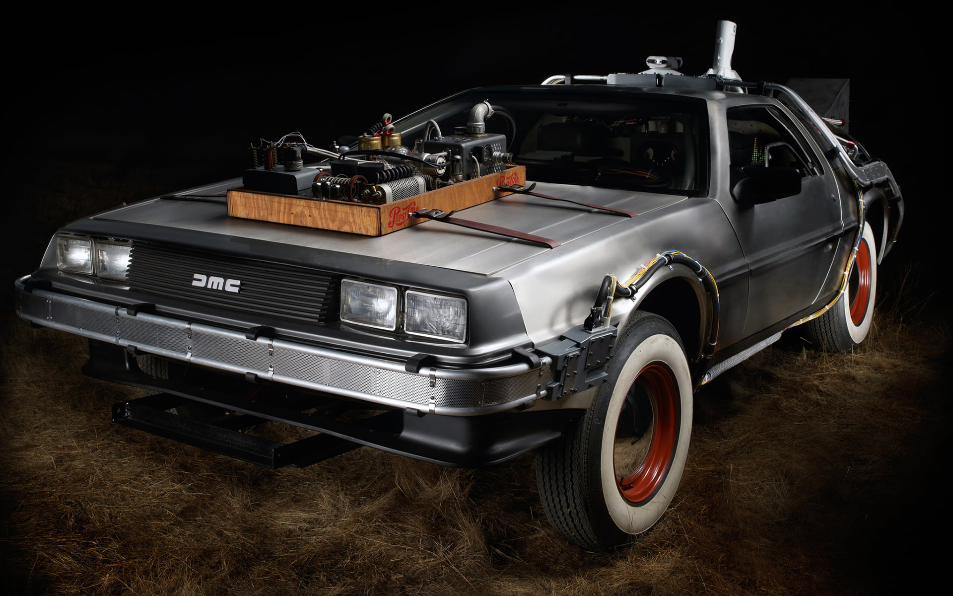 studio shot, still life, vintage car, silver colored, motor vehicle, pick-up truck, car, outdoors, Back to the Future, metal, Back to the Future III, land vehicle, HD Wallpaper
