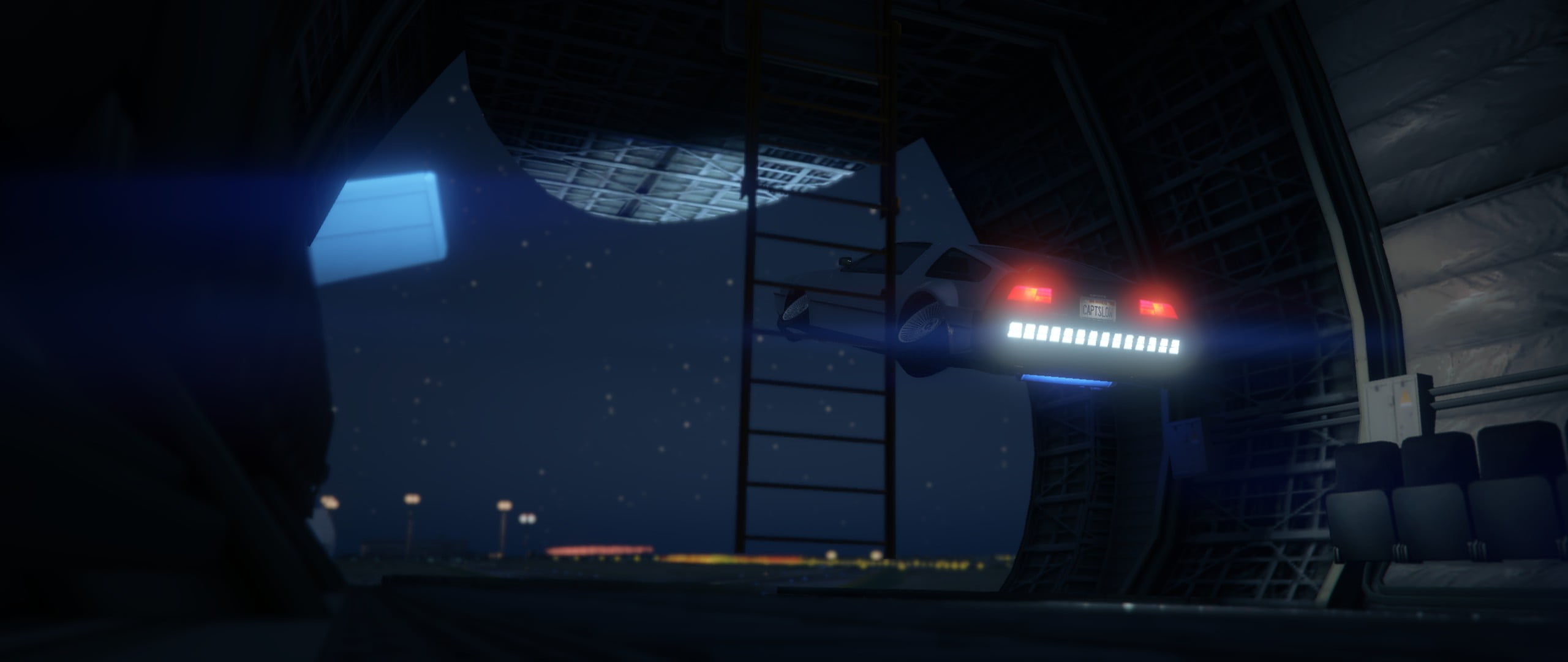 sign, night, outdoors, DMC DeLorean, building, window, technology, light, communication, low angle view, lighting equipment, sky, architecture, Grand Theft Auto, HD Wallpaper