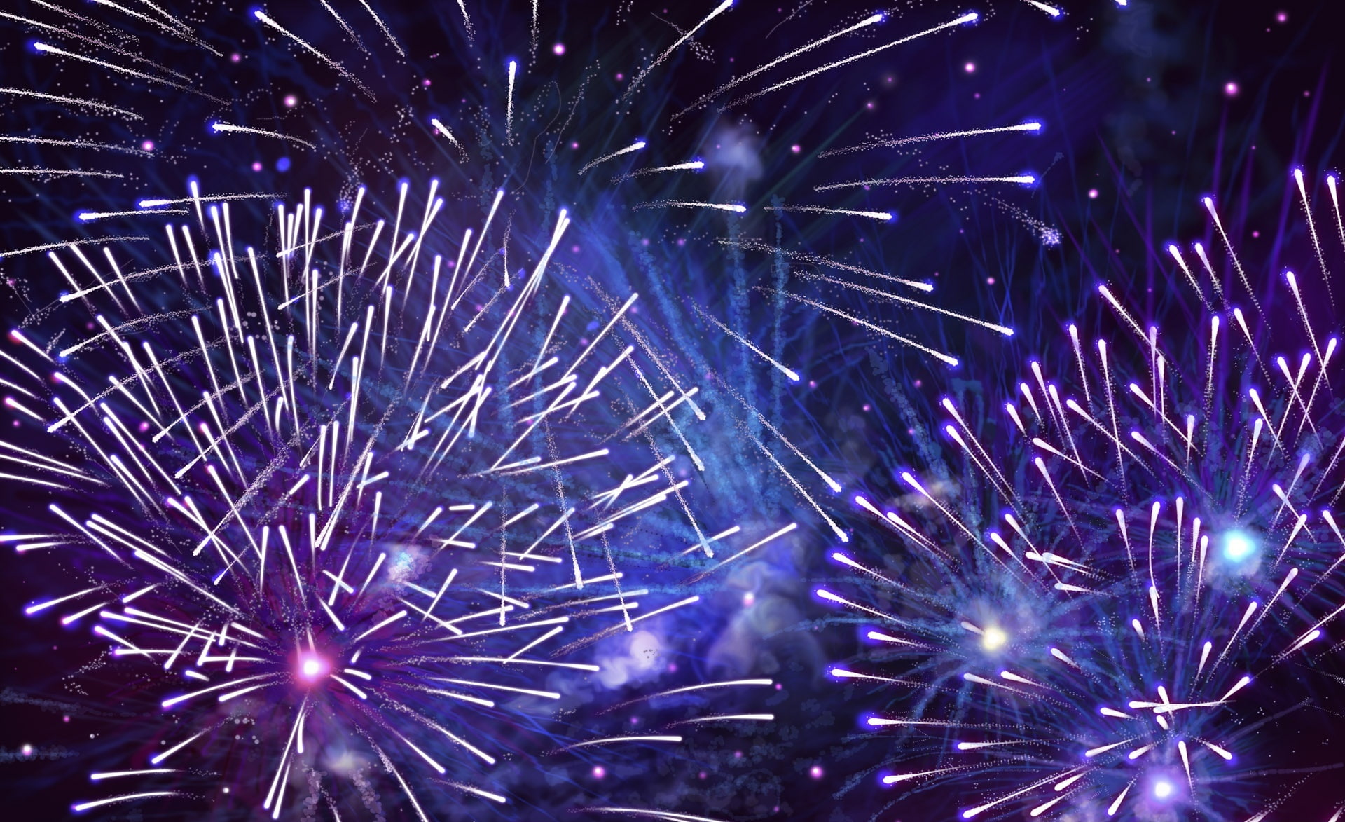 Fireworks, firework display, lighting equipment, backgrounds, light, full frame, new years eve, year, no people, pattern, event, night, purple, motion, HD Wallpaper