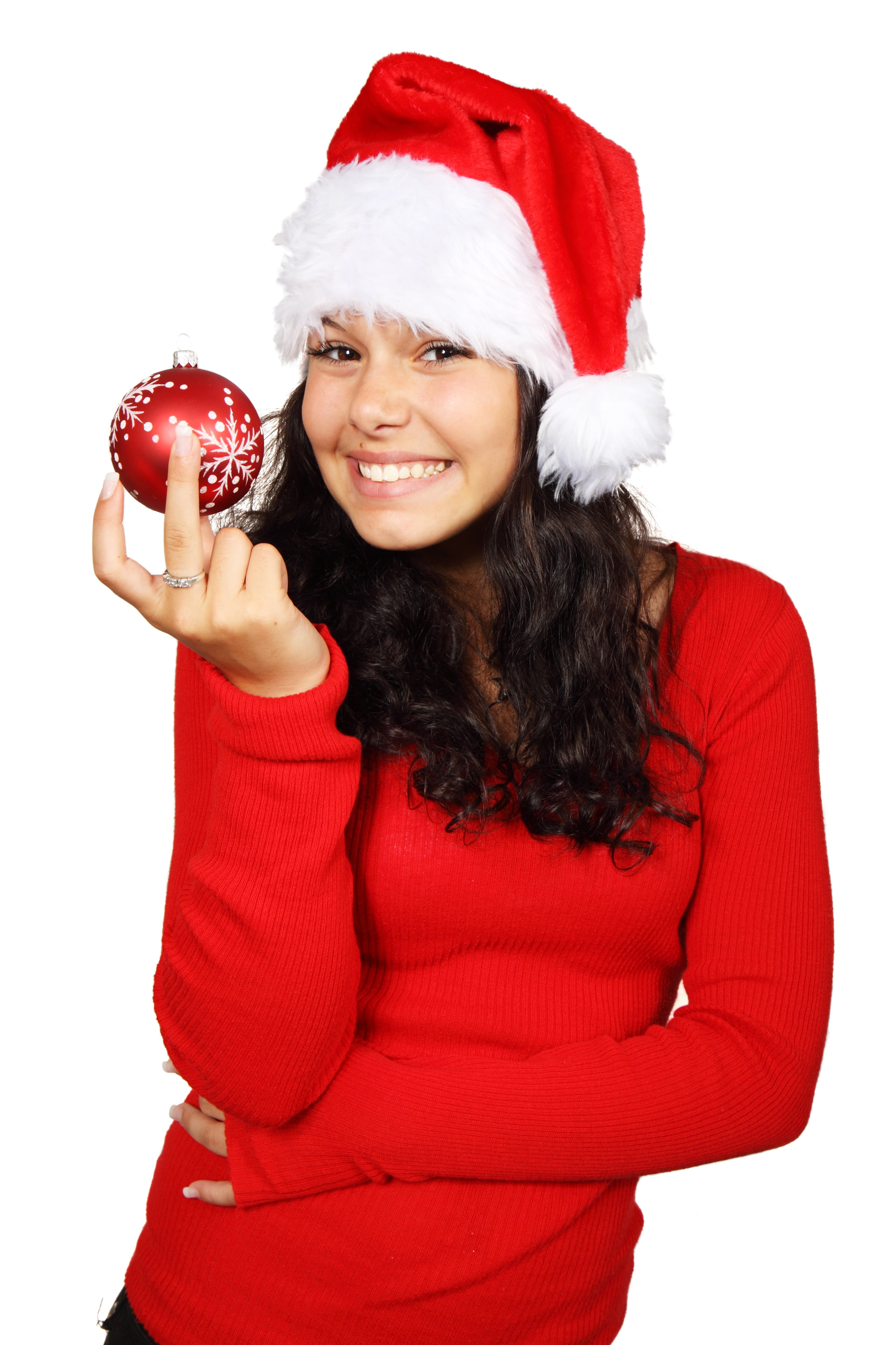 xmas, young Women, woman, hat, sweater, cut Out, claus, decoration, emotion, white Background, happiness, caucasian Ethnicity, female, women, clothing, Phone HD Wallpaper
