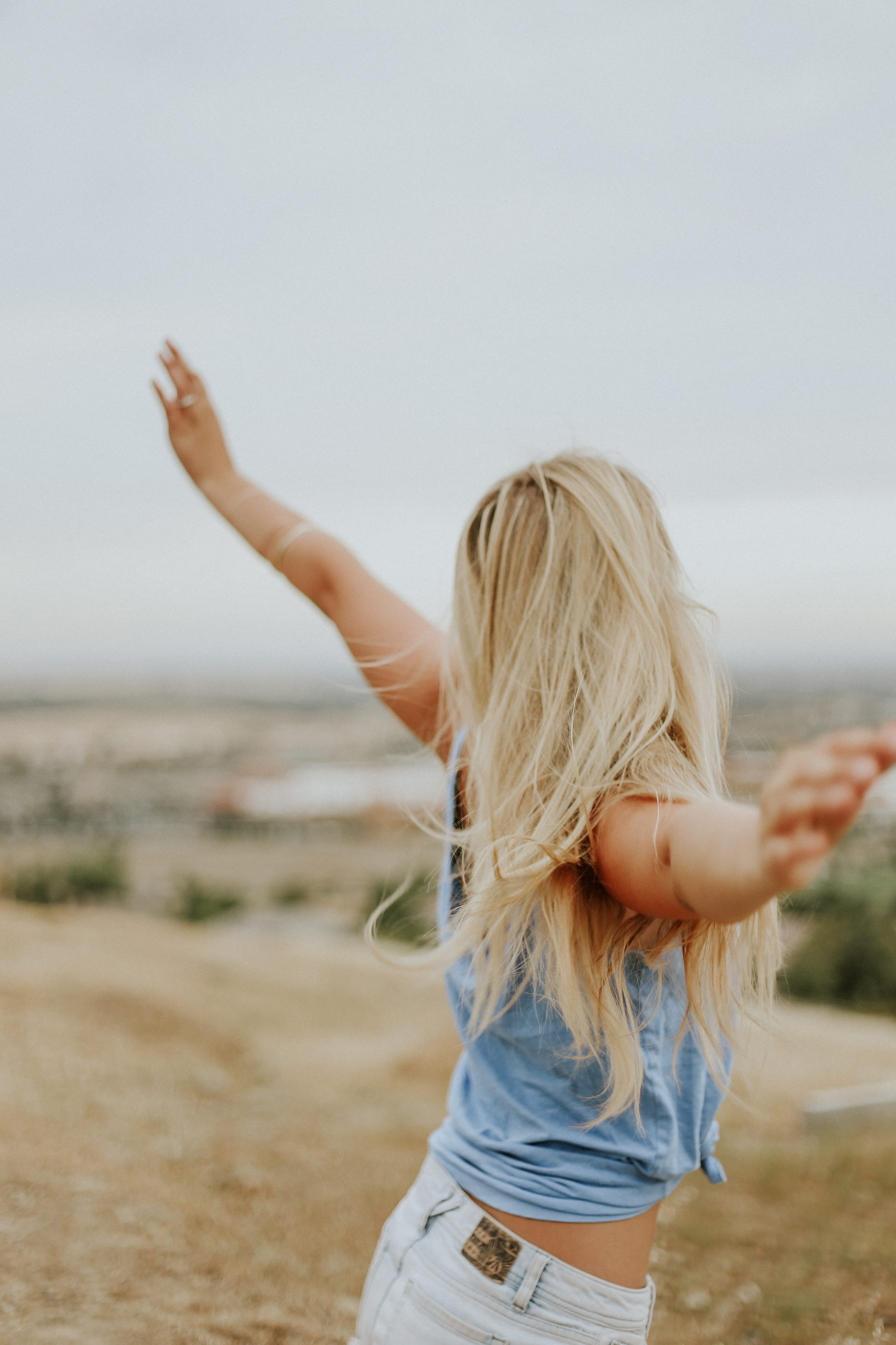 wind, child, adult, hands, 5K, color Image, human arm, person, field, human body part, standing, wearing, focus, relaxation, top, day, nature, females, Phone HD Wallpaper