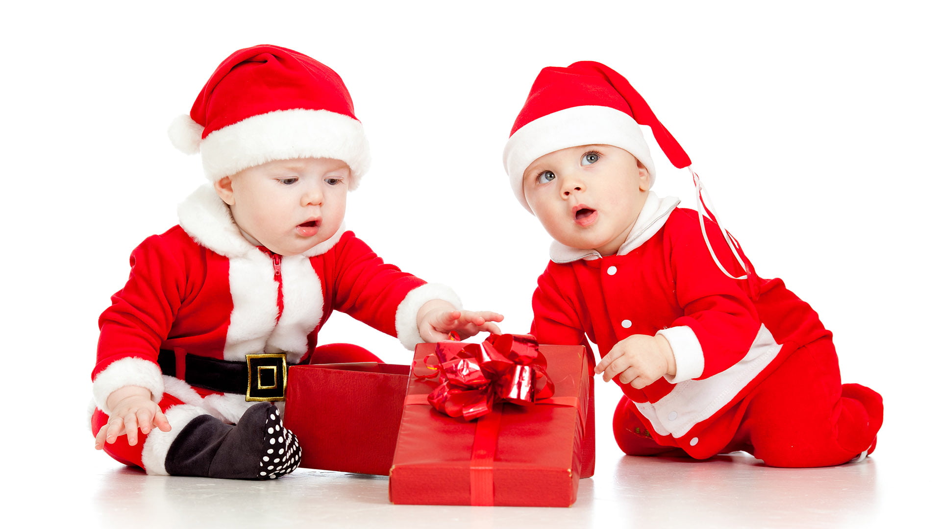 offspring, men, positive emotion, gift, santa hat, santa claus, christmas, portrait, december, man, caucasian, 1080P, cartoon, youth, males, fun, funny, HD Wallpaper