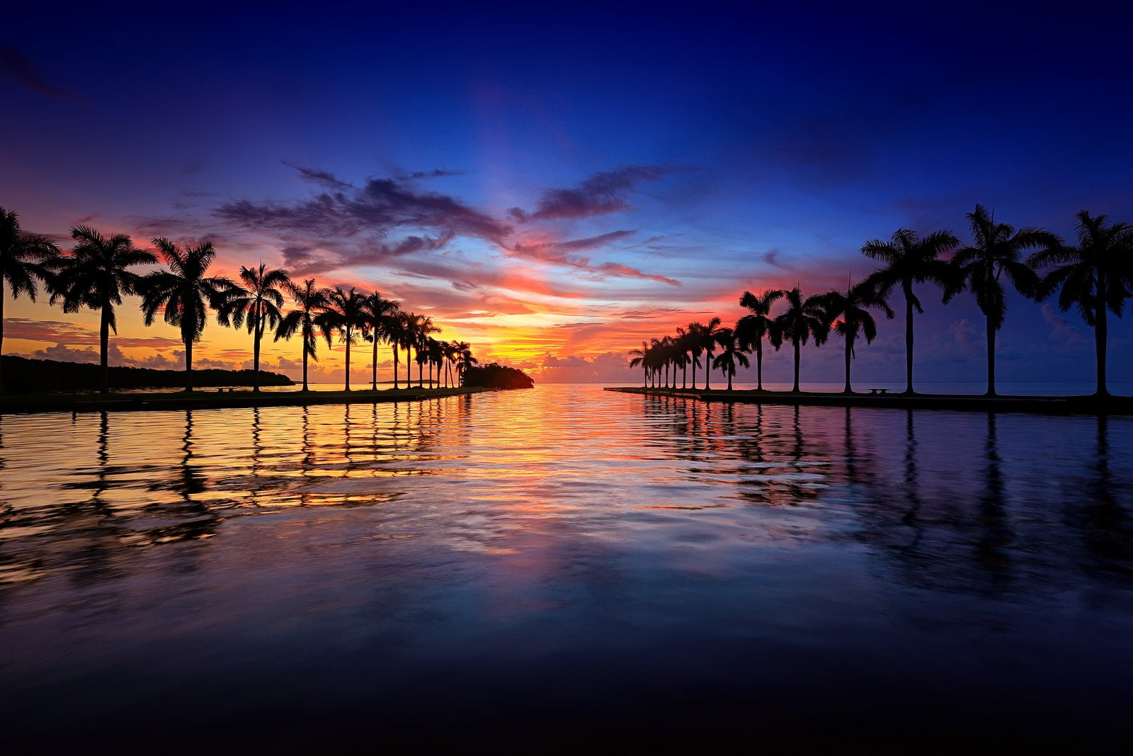 miami, cities, panorama, 720P, bridge, panoramic, florida, usa, beach, urban, states, tower, lifeguardtower, night, united, marina, monuments, HD Wallpaper