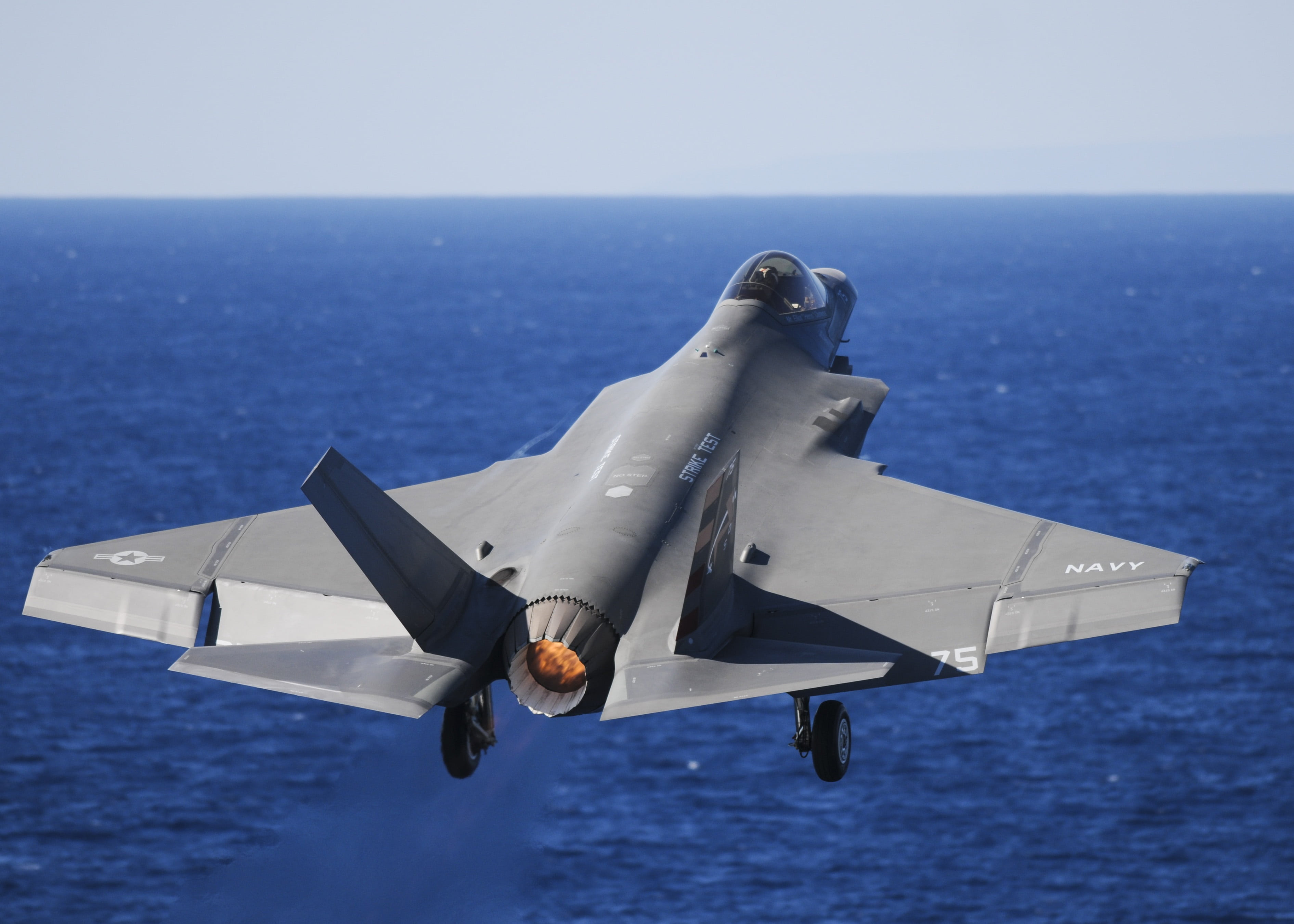 horizon, mode of transportation, sea, lightning ii, fighting, nature, 2K, day, war, jet, airplane, plane, air, air Vehicle, evening, military, test, military Airplane, HD Wallpaper