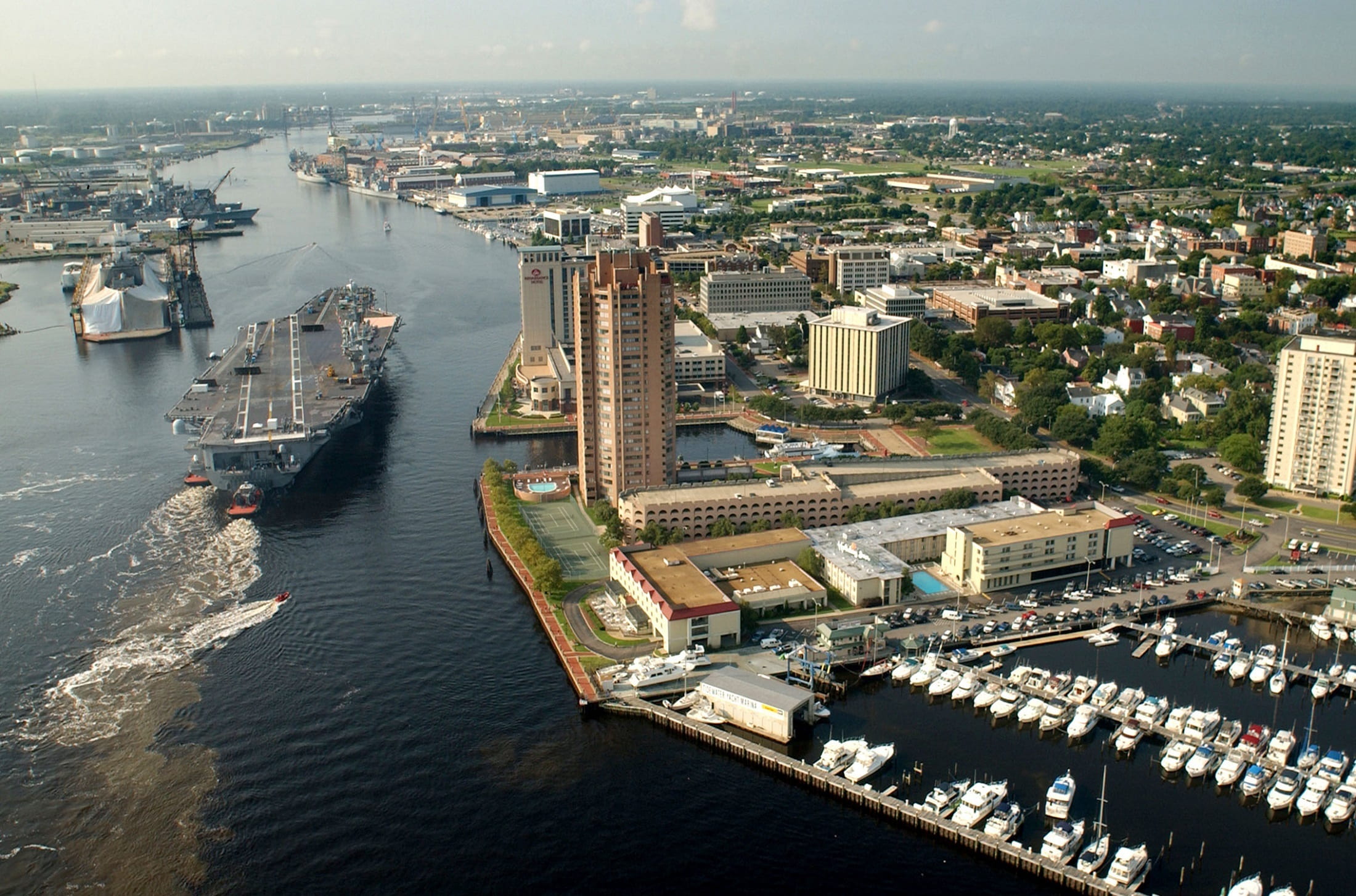 aerial view, buildings, aircraft carrier, high angle view, aerial, rise, navy, nature, built structure, dark, military, nautical vessel, no people, port, HD Wallpaper