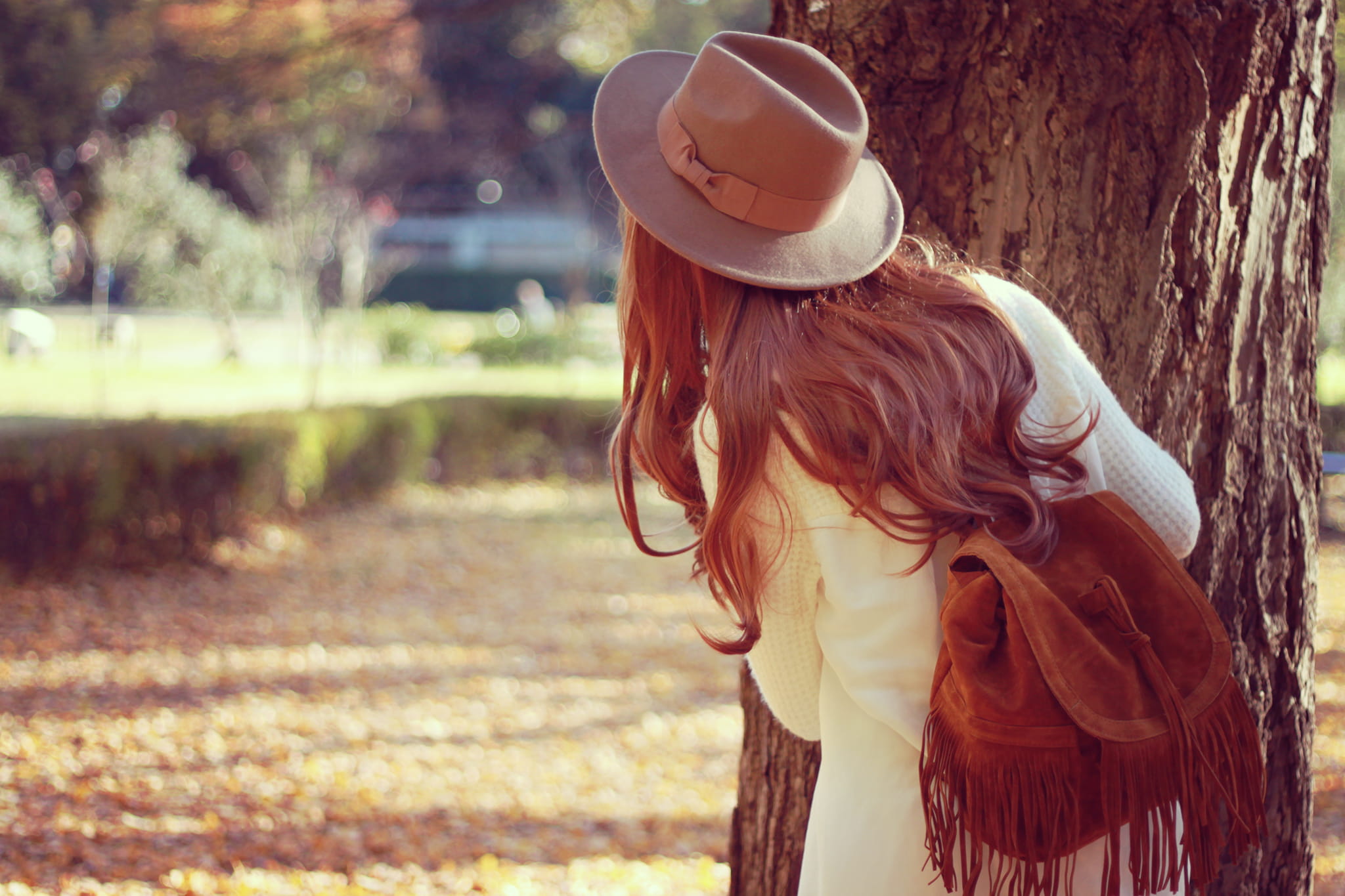 coat, caucasian Ethnicity, portrait, brown hair, real people, fashion, one Person, innocence, standing, beauty In Nature, park - Man Made Space, beauty, HD Wallpaper