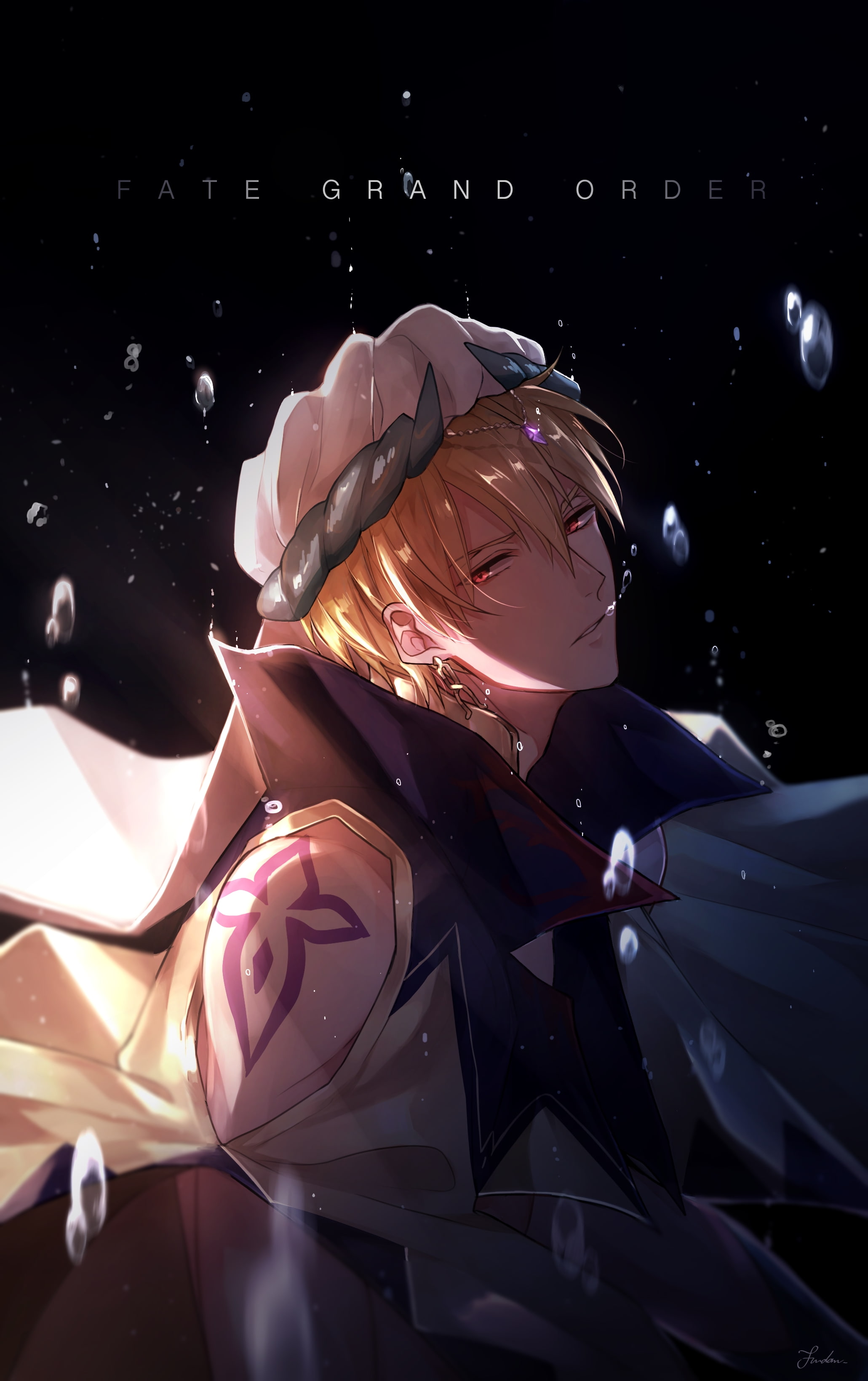 young women, mode of transportation, night, blonde, transportation, human body part, fate grand order, Anime, portrait, young adult, one person, anime boy, Phone HD Wallpaper