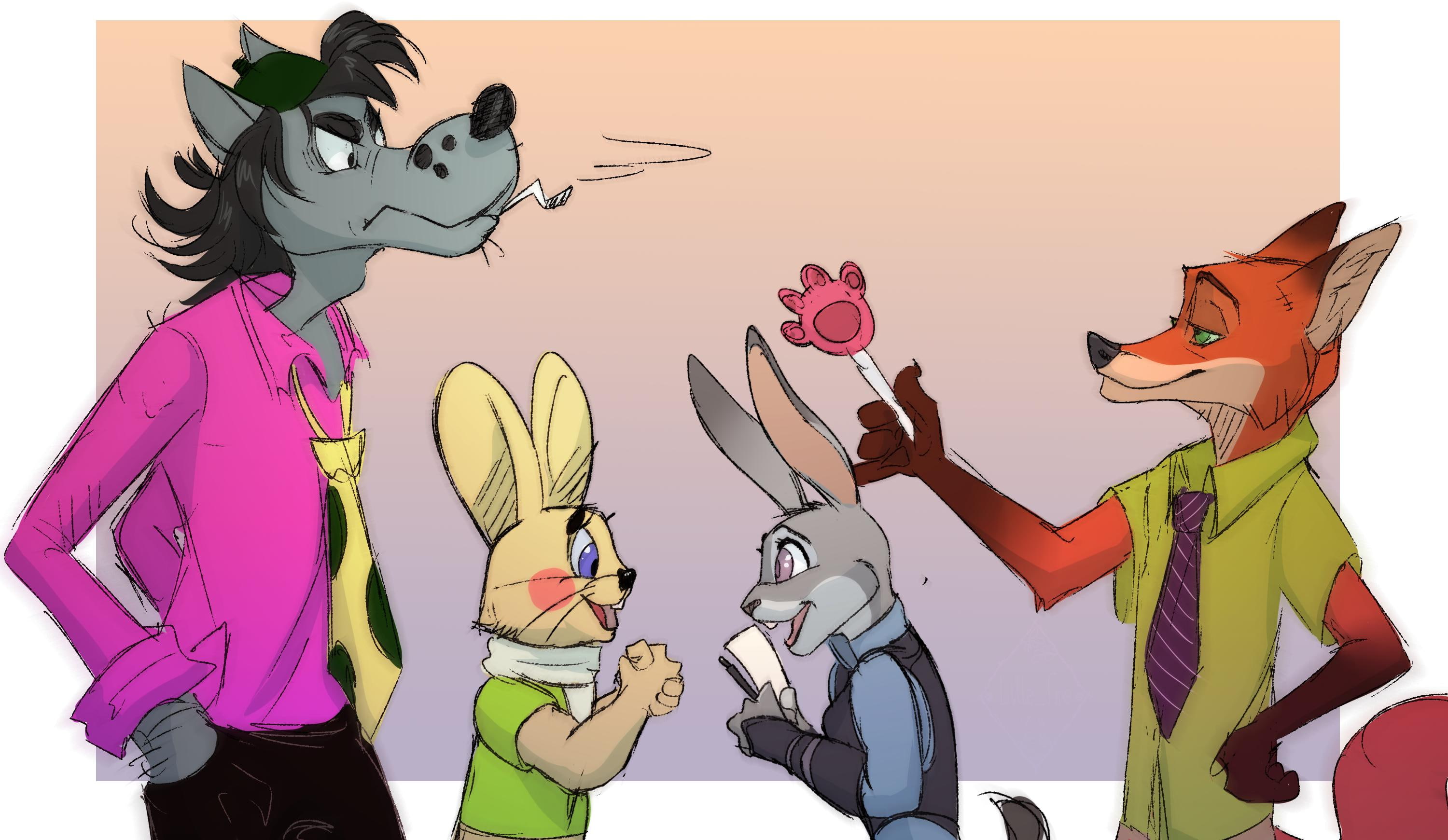 animals, drawing, multi colored, tv series, 2K, people, female likeness, nature, mural, Zootopia, illustration, Russian, transfer print, crossover, wall - building feature, HD Wallpaper