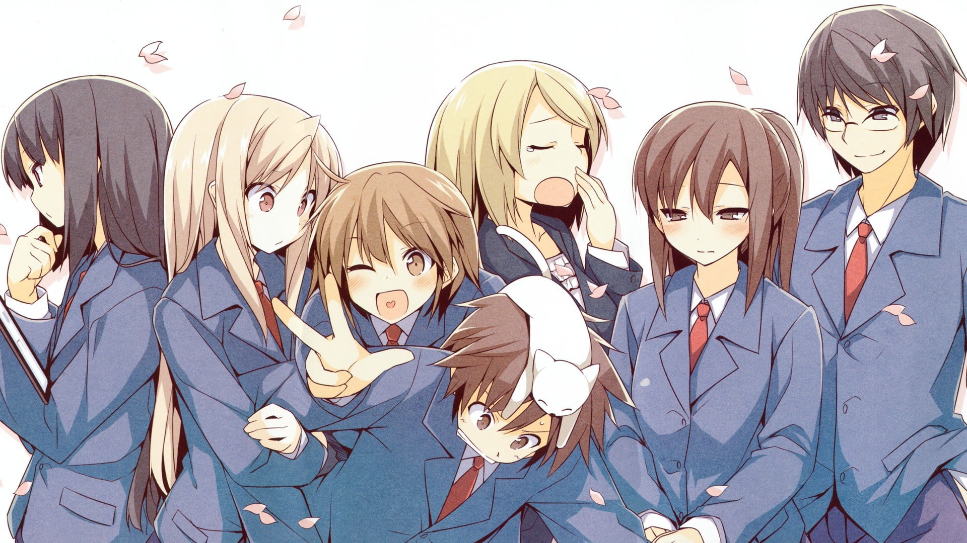 people, Aoyama Nanami, offspring, boys, representation, small group of people, portrait, indoors, males, anime, Kamiigusa Misaki, Sakurasou no Pet na Kanojo, HD Wallpaper