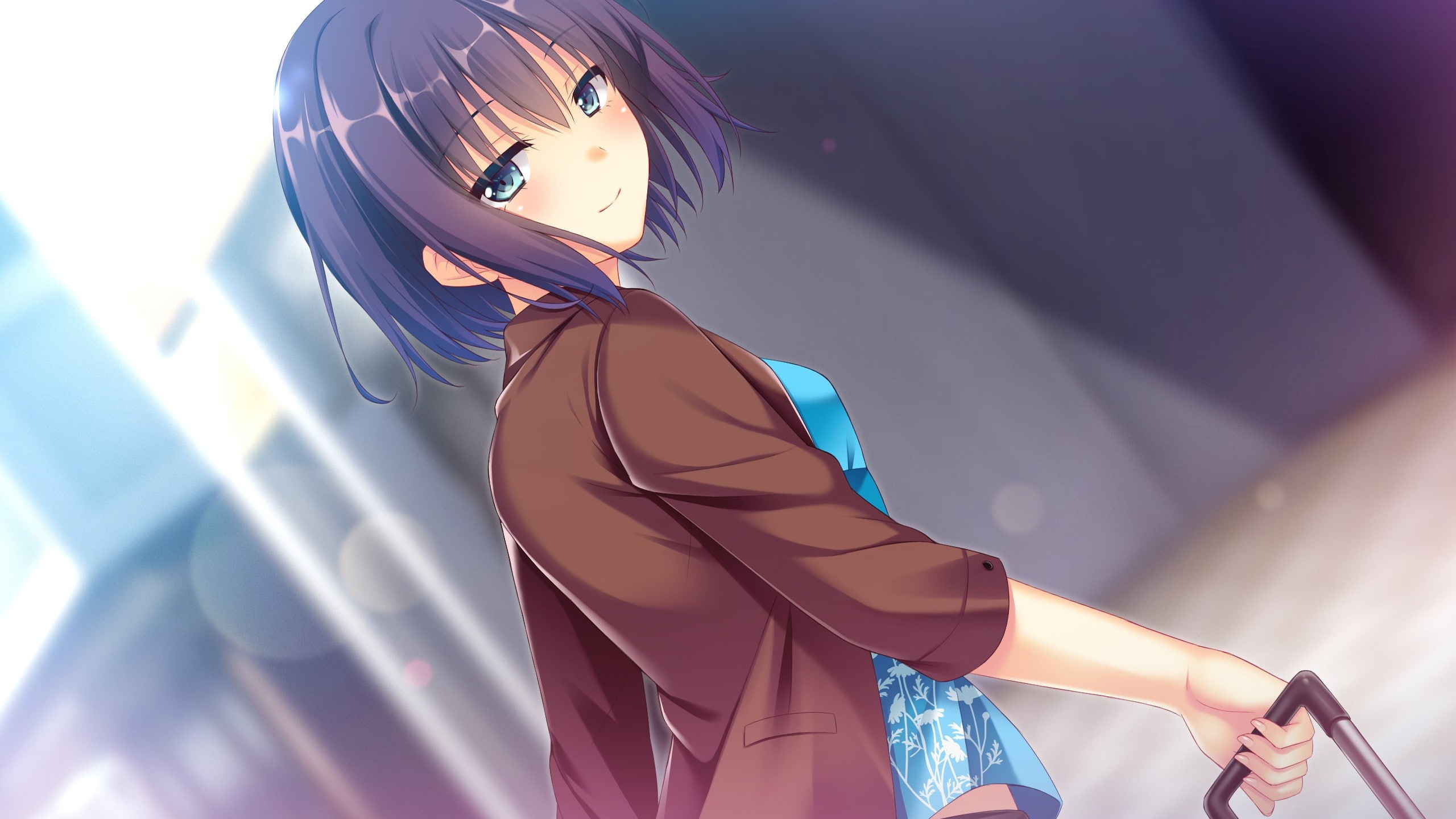 day, costume, clothing, lifestyles, real people, fashion, 2K, technology, three quarter length, women, JK Trouble Main" s, waist up, blue, anime girls, HD Wallpaper