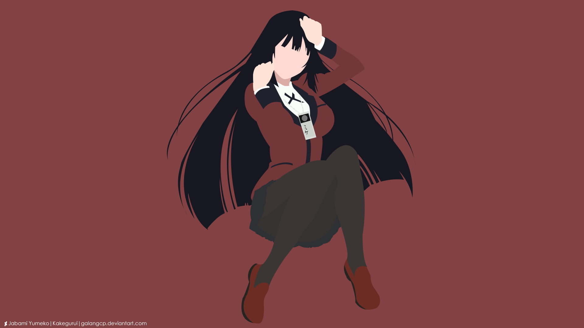 Kakegurui, 1080P, Minimalist, Anime, Yumeko Jabami, HD Wallpaper