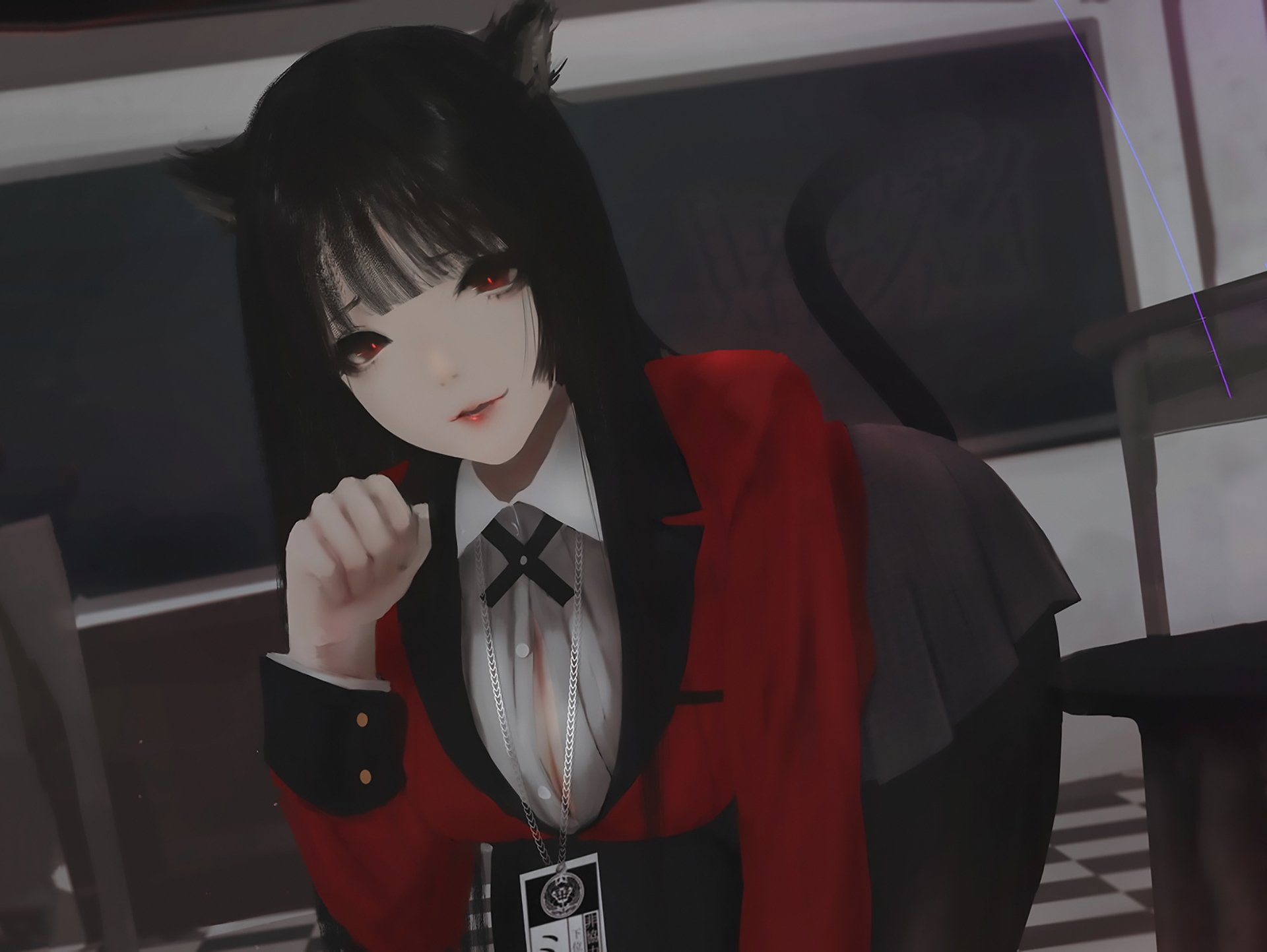 portrait, Anime, young adult, fashion, vehicle interior, Yumeko Jabami, hairstyle, leisure activity, standing, real people, front view, women, indoors, HD Wallpaper