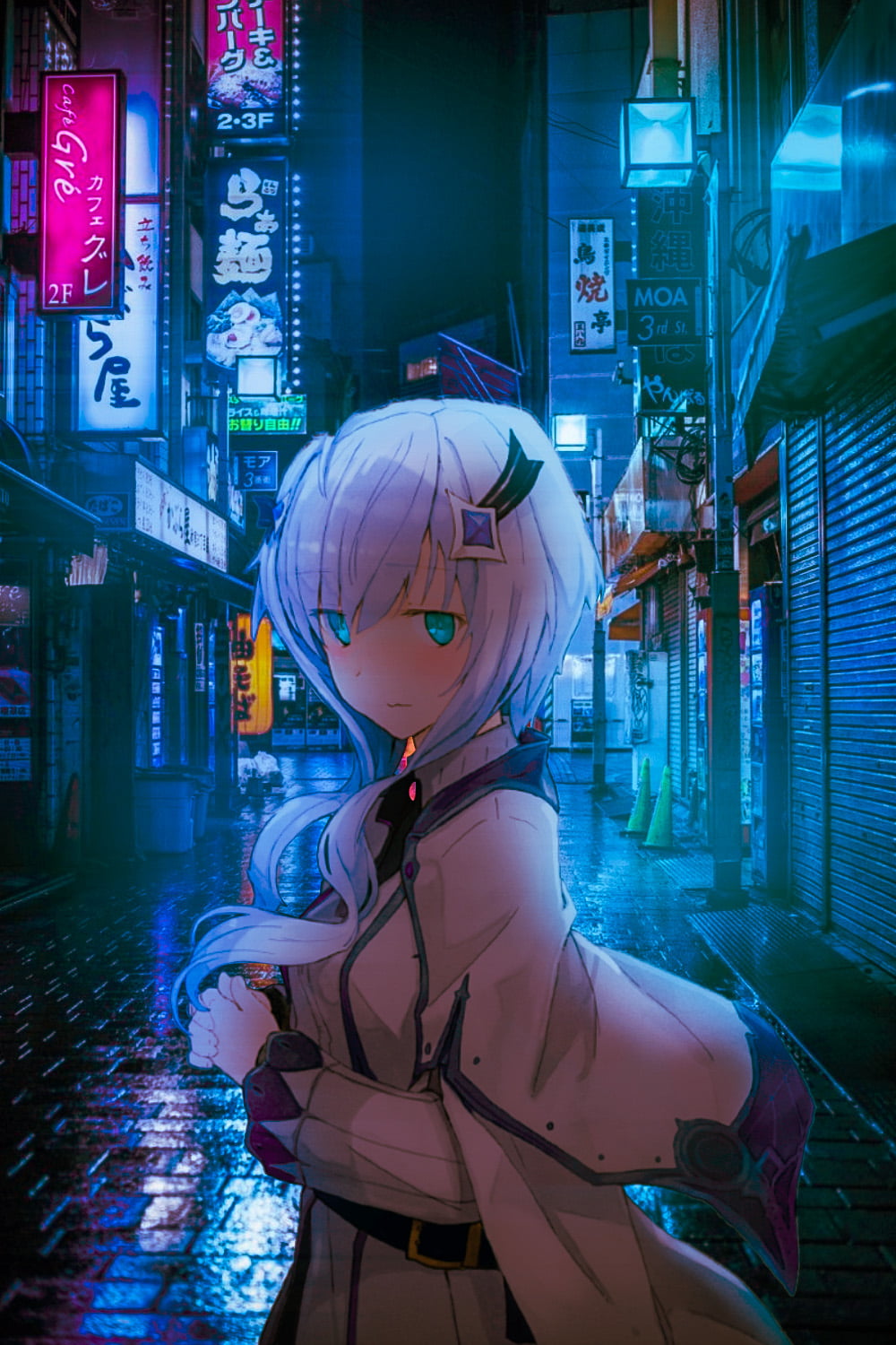 720P, Misfit Of Demon Academy, anime girls, night, Misha Necron, Phone HD Wallpaper