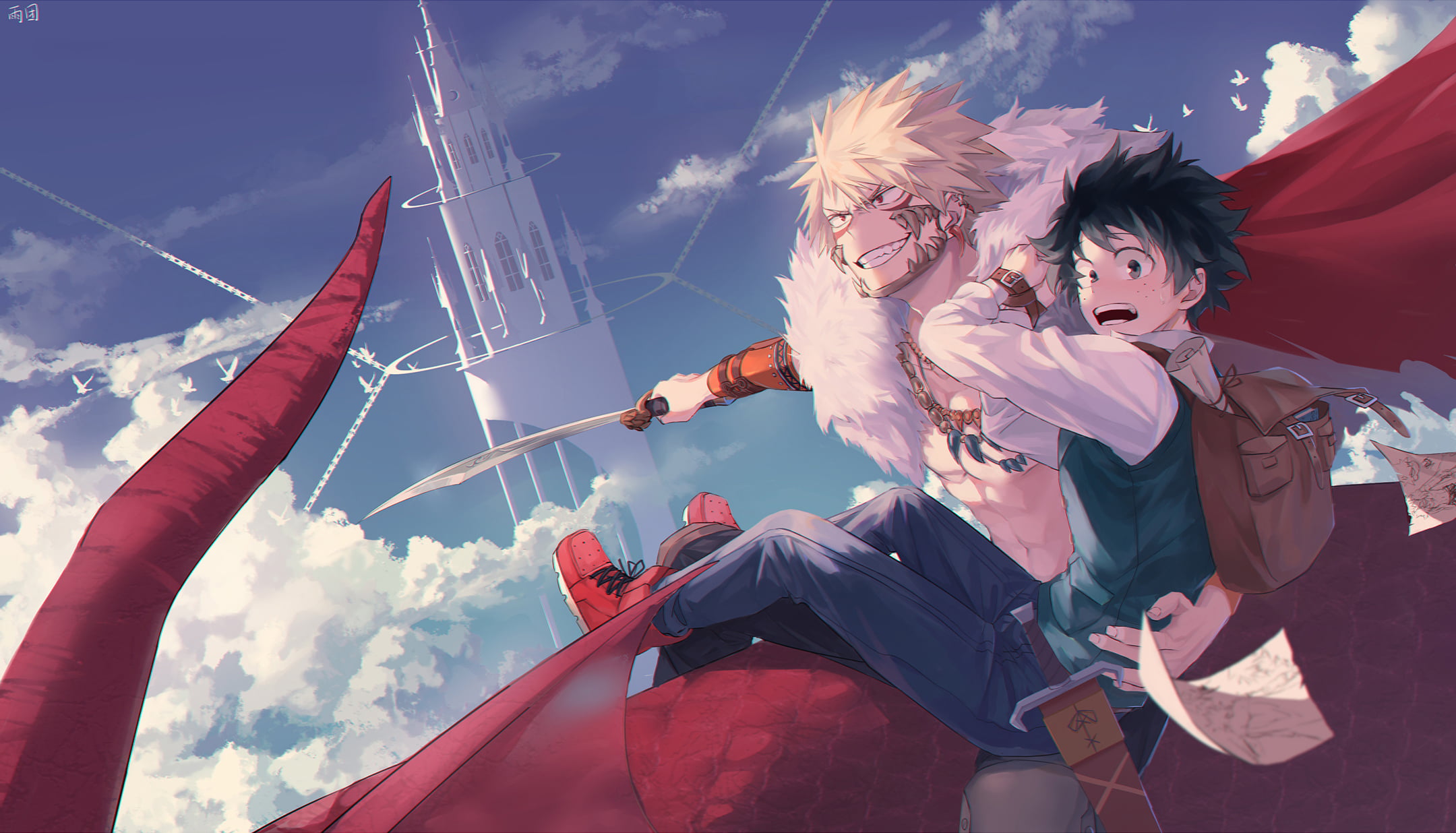 Anime, 1080P, Katsuki Bakugou, My Hero Academia, Izuku Midoriya, HD Wallpaper