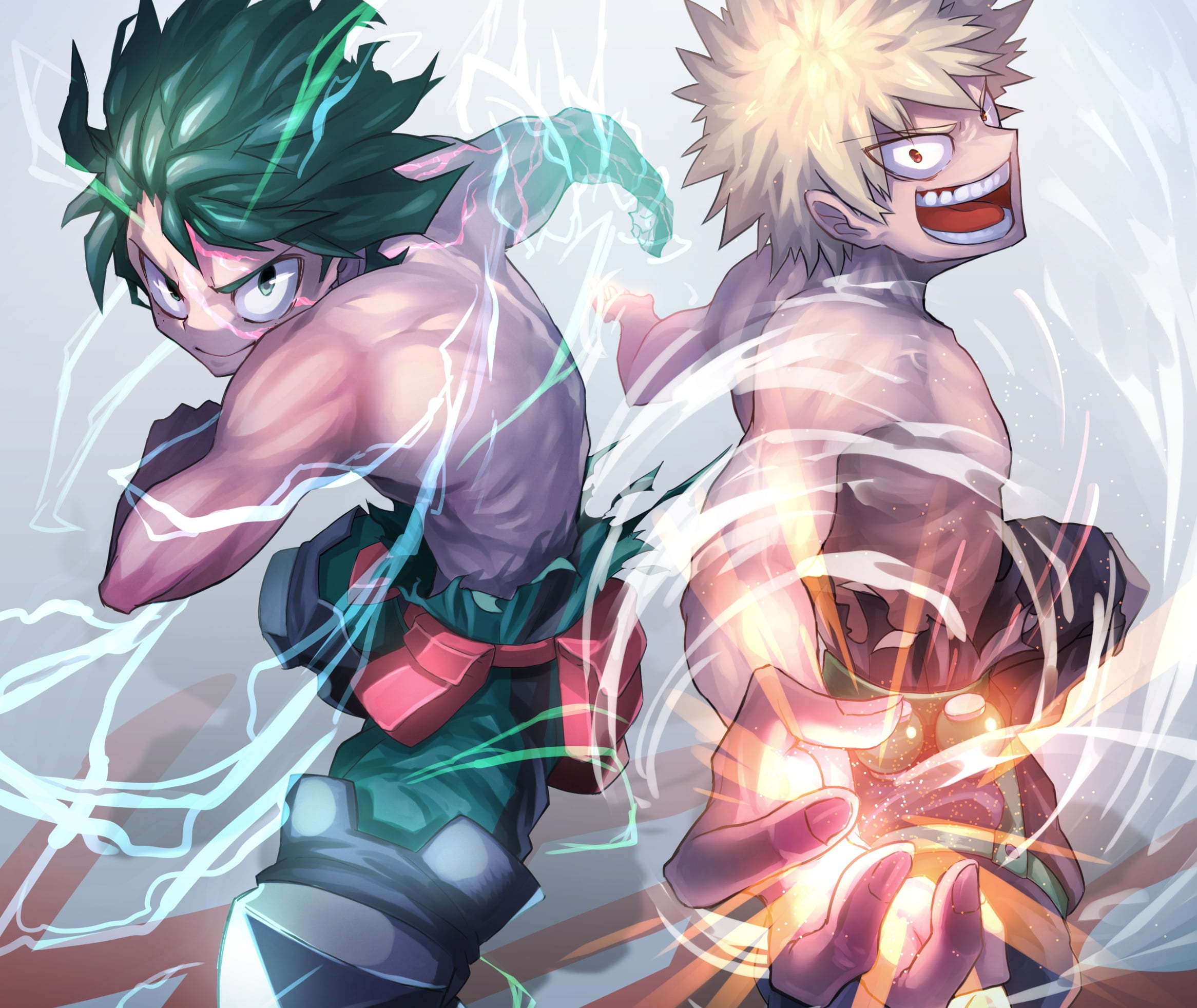Katsuki Bakugou, My Hero Academia, Izuku Midoriya, 1080P, Anime, HD Wallpaper