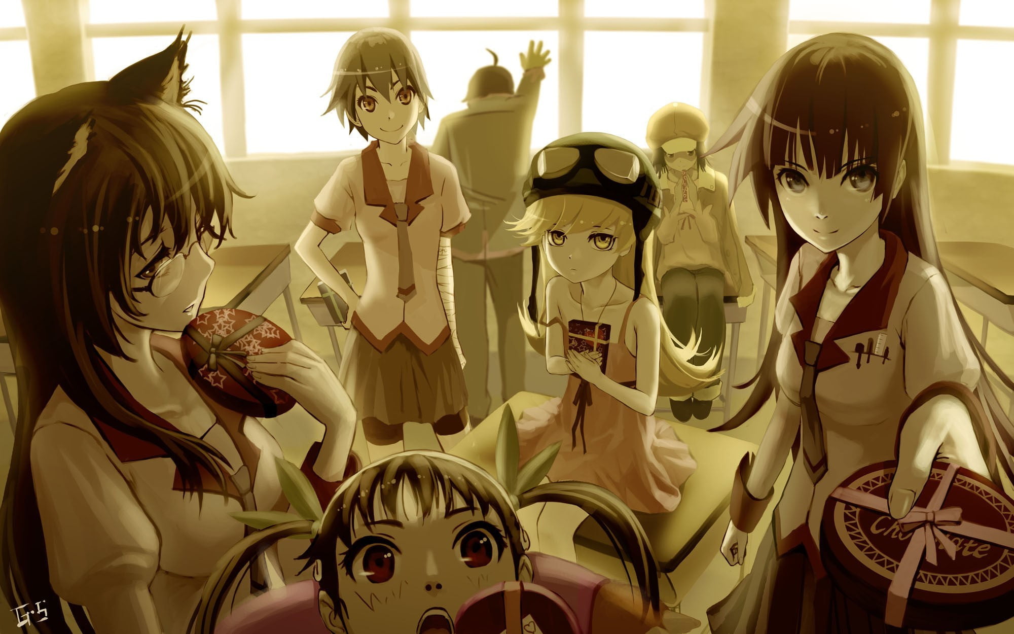 representation, disguise, Kanbaru Suruga, festival, mask, Araragi Koyomi, creativity, human representation, choice, day, anime, retail display, sculpture, HD Wallpaper