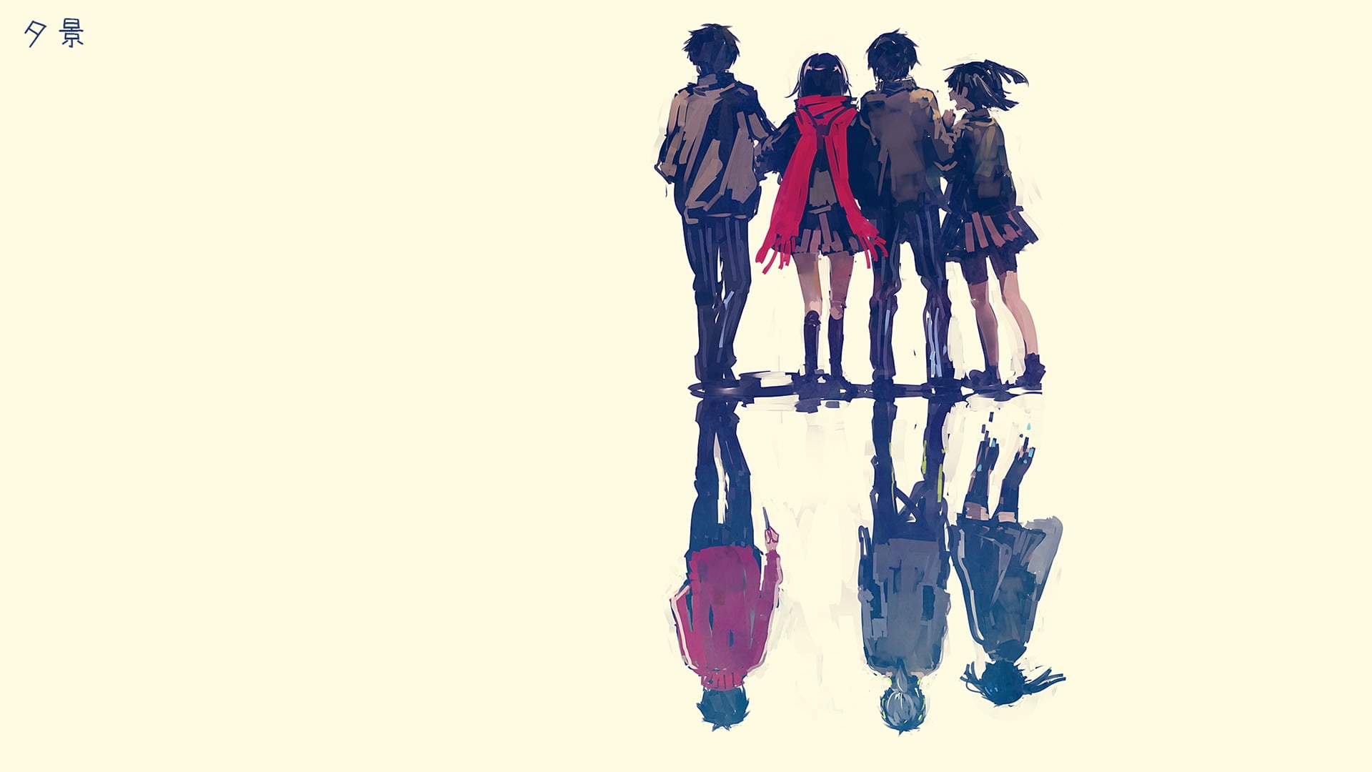 Tateyama Ayano, real people, togetherness, men, full length, nature, Kisaragi Shintaro, people, clothing, illustration, studio shot, project, bonding, Enomoto Takane, HD Wallpaper