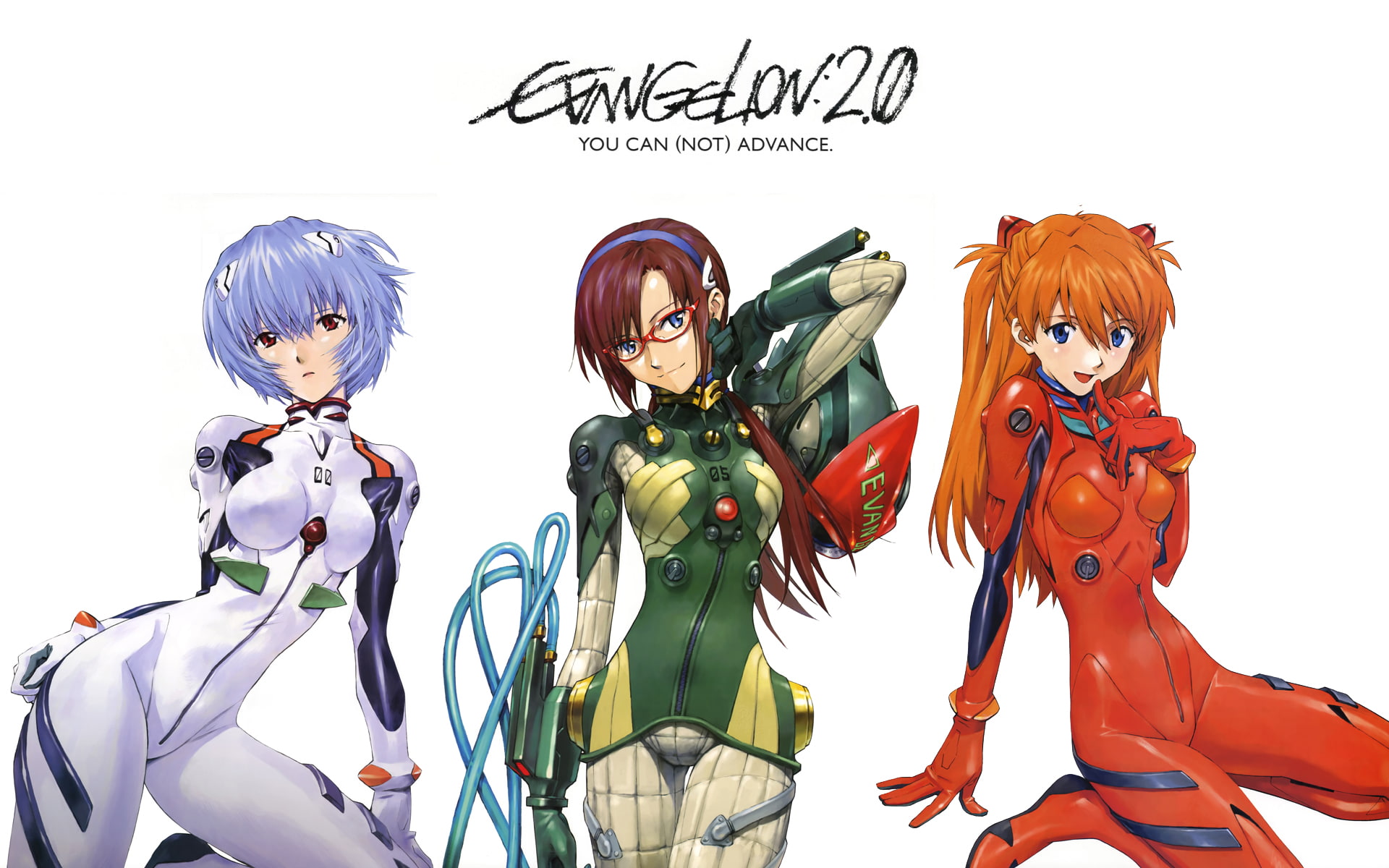 white, anime, evangelion, hd, cartoon/comic, 1080P, plugsuit, cover, neon, genesis, HD Wallpaper