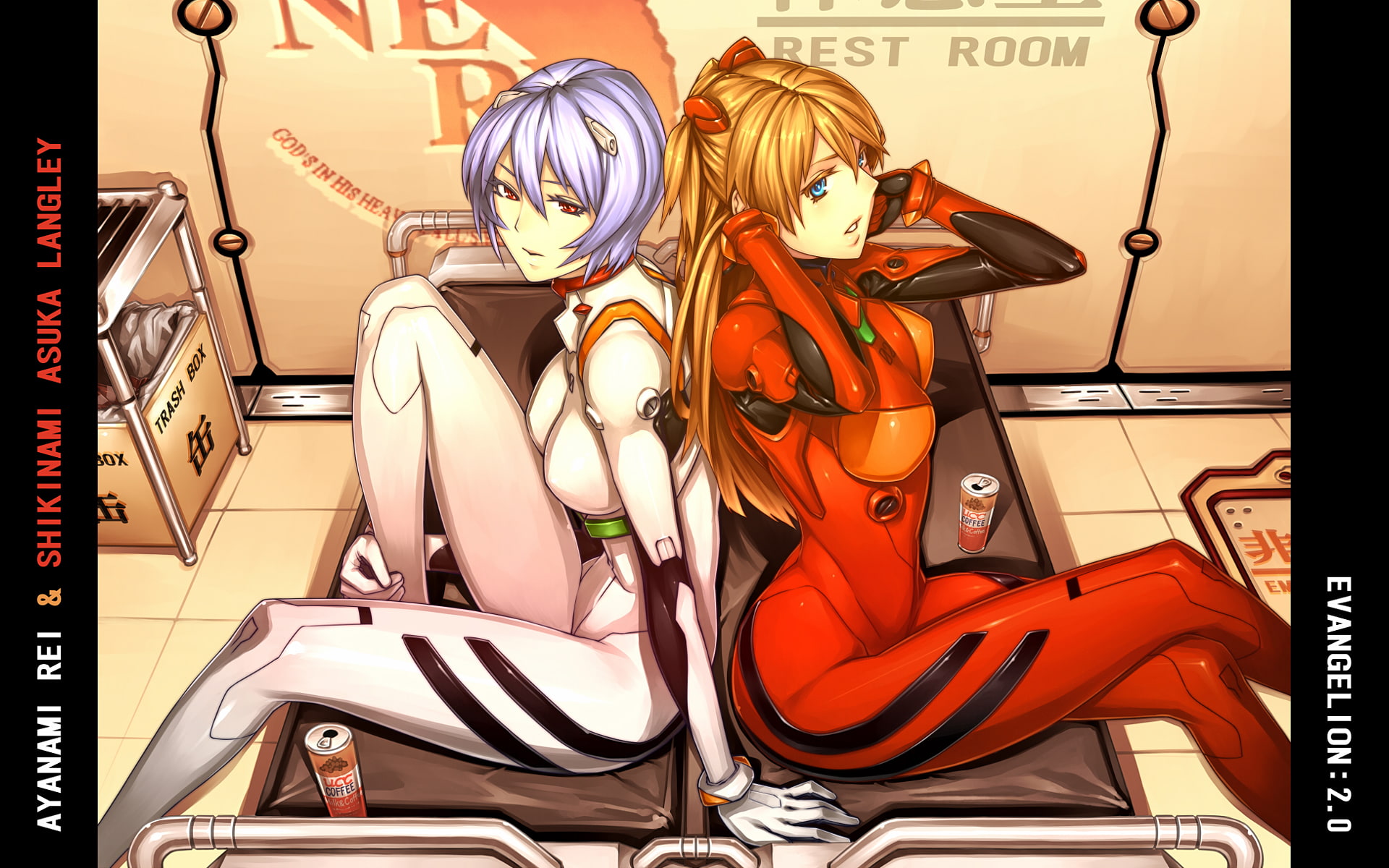 1080P, hd, plugsuit, genesis, cartoon/comic, neon, evangelion, anime, HD Wallpaper