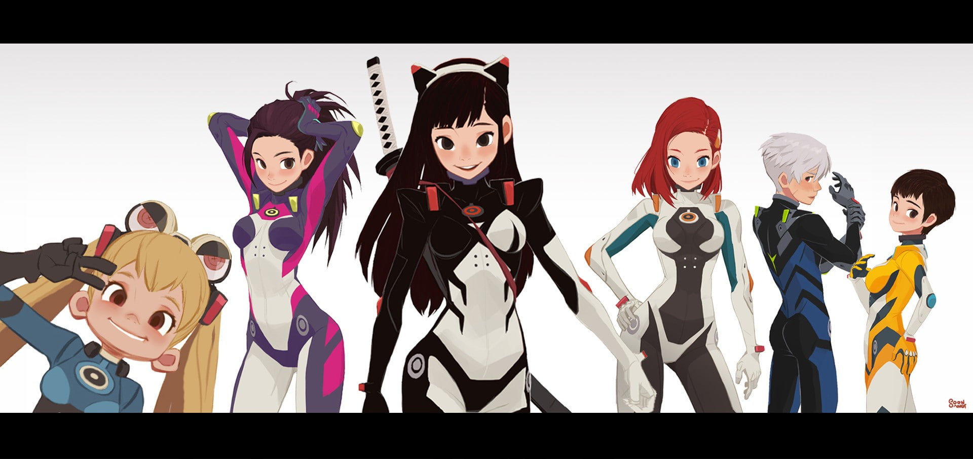 disguise, arts culture and entertainment, standing, mask, plugsuit, soonsang, artwork, females, costume, adult, looking at camera, mask - disguise, men, HD Wallpaper