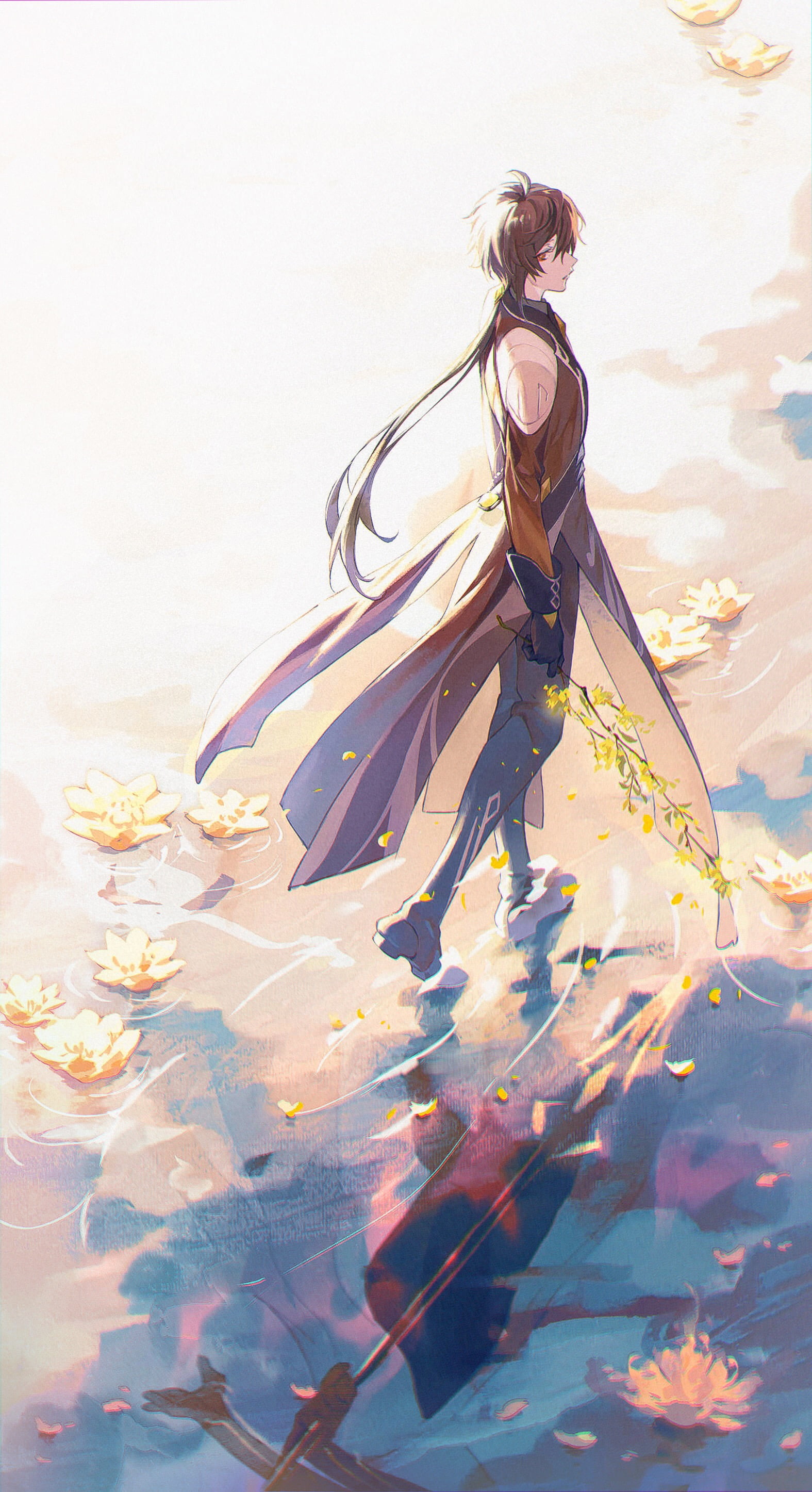 anime boys, 2K, Genshin Impact, Zhongli (Genshin Impact), Phone HD Wallpaper