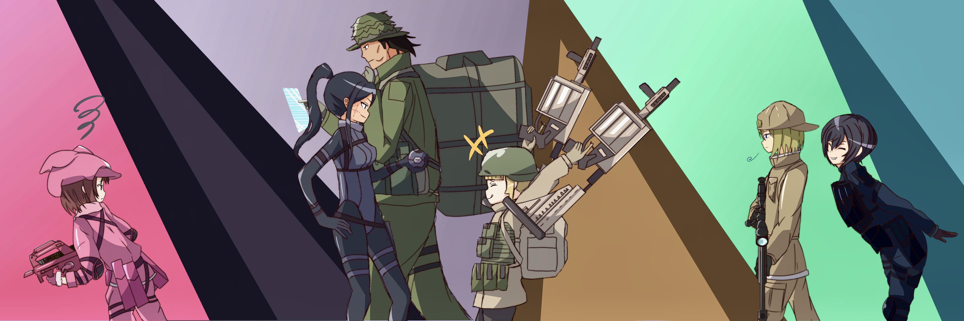 Karen Kohiruimaki, Elsa Kanzaki, Sword Art Online, Sword Art Online Alternative: Gun Gale Online, Fukaziroh (Sword Art Online), Pitohui (Sword Art Online), HD Wallpaper