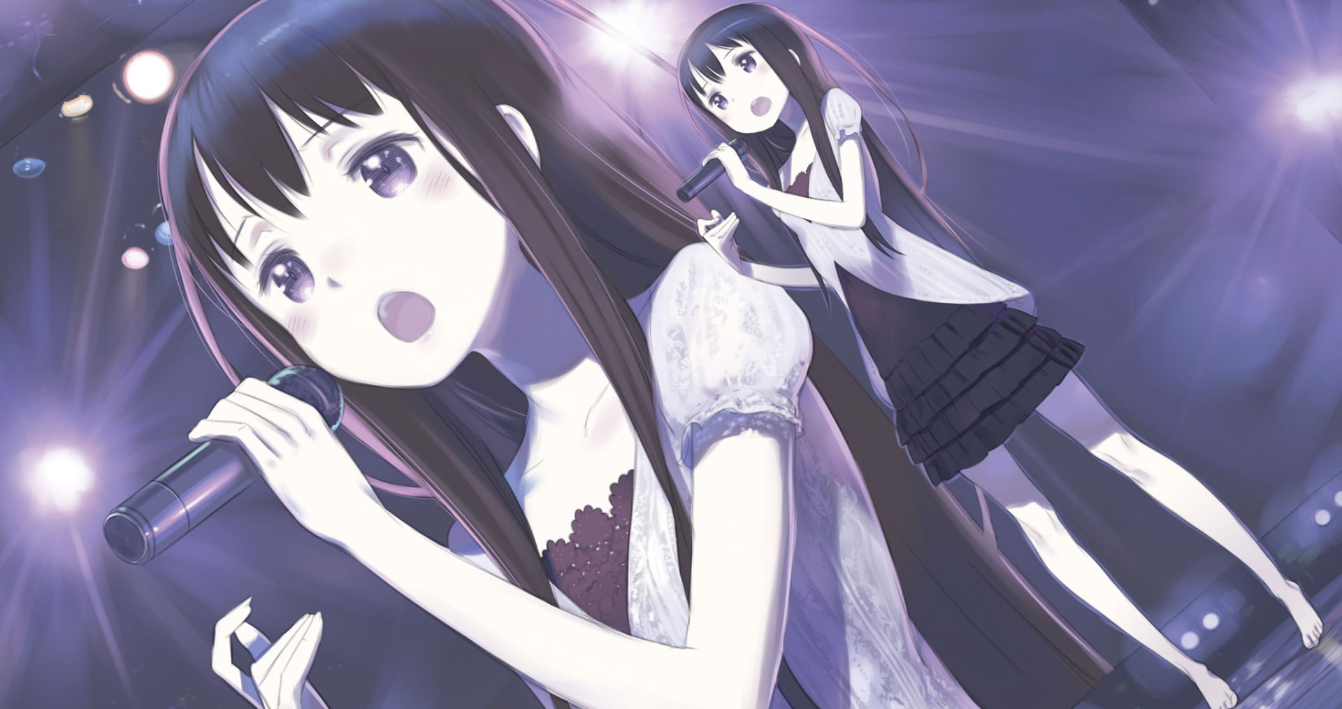 Sword Art Online, lens flare, portrait, purple, beauty, technology, human body part, women, adult, two people, Sword Art Online Alternative: Gun Gale Online, HD Wallpaper