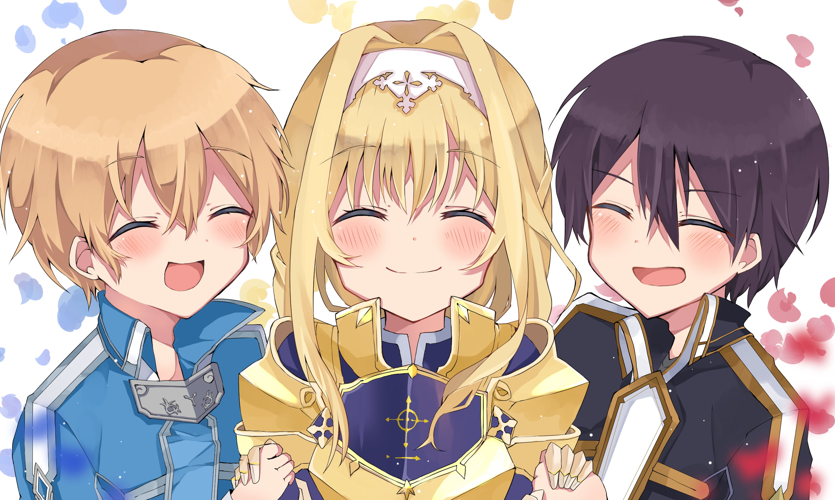 SwordArtOnline, anime girls, Kirito (Sword Art Online), Asuna (Sword Art Online), 2K, HD Wallpaper