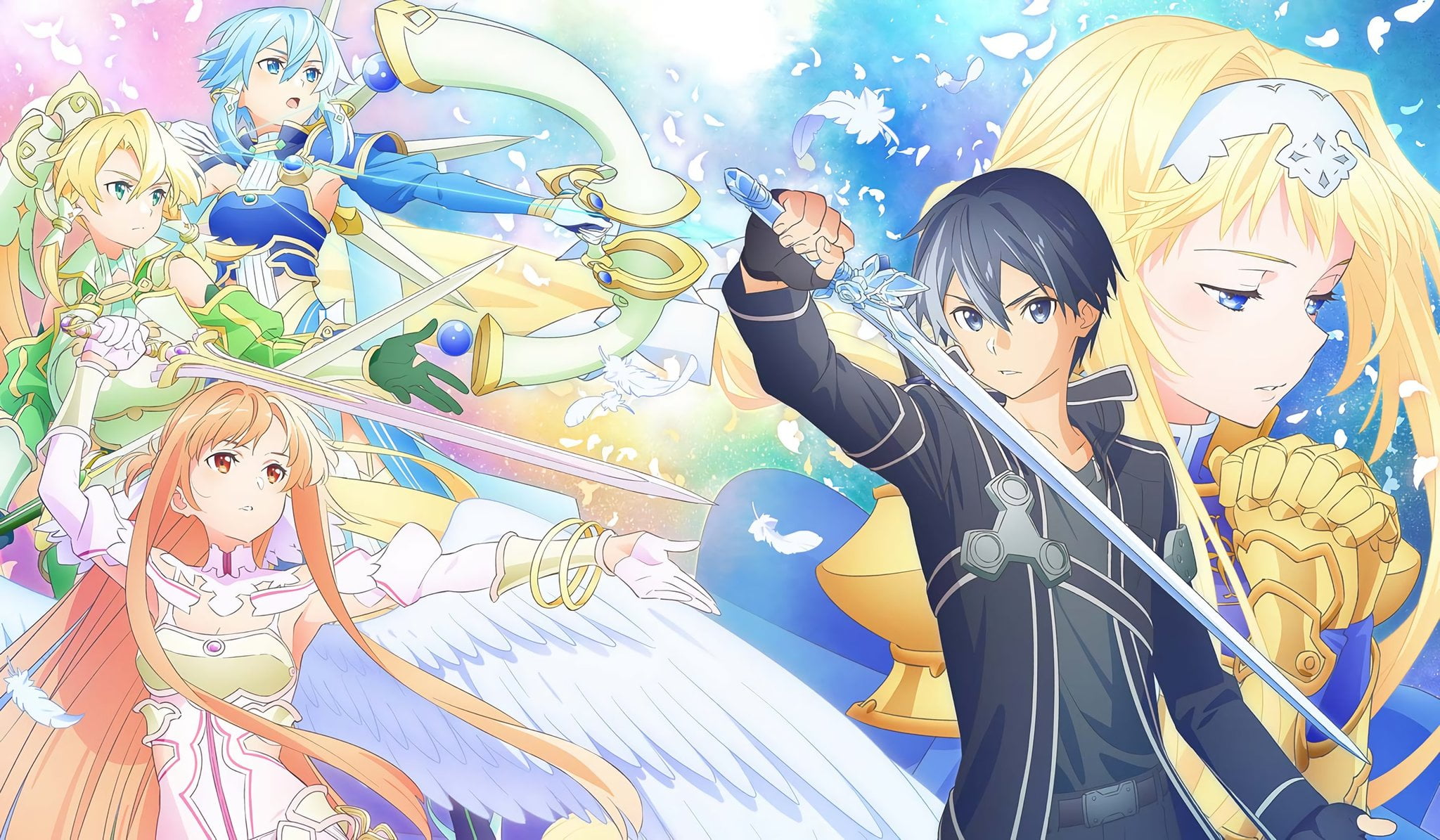 Kirito (Sword Art Online), Asuna (Sword Art Online), SwordArtOnline, anime girls, 1080P, HD Wallpaper