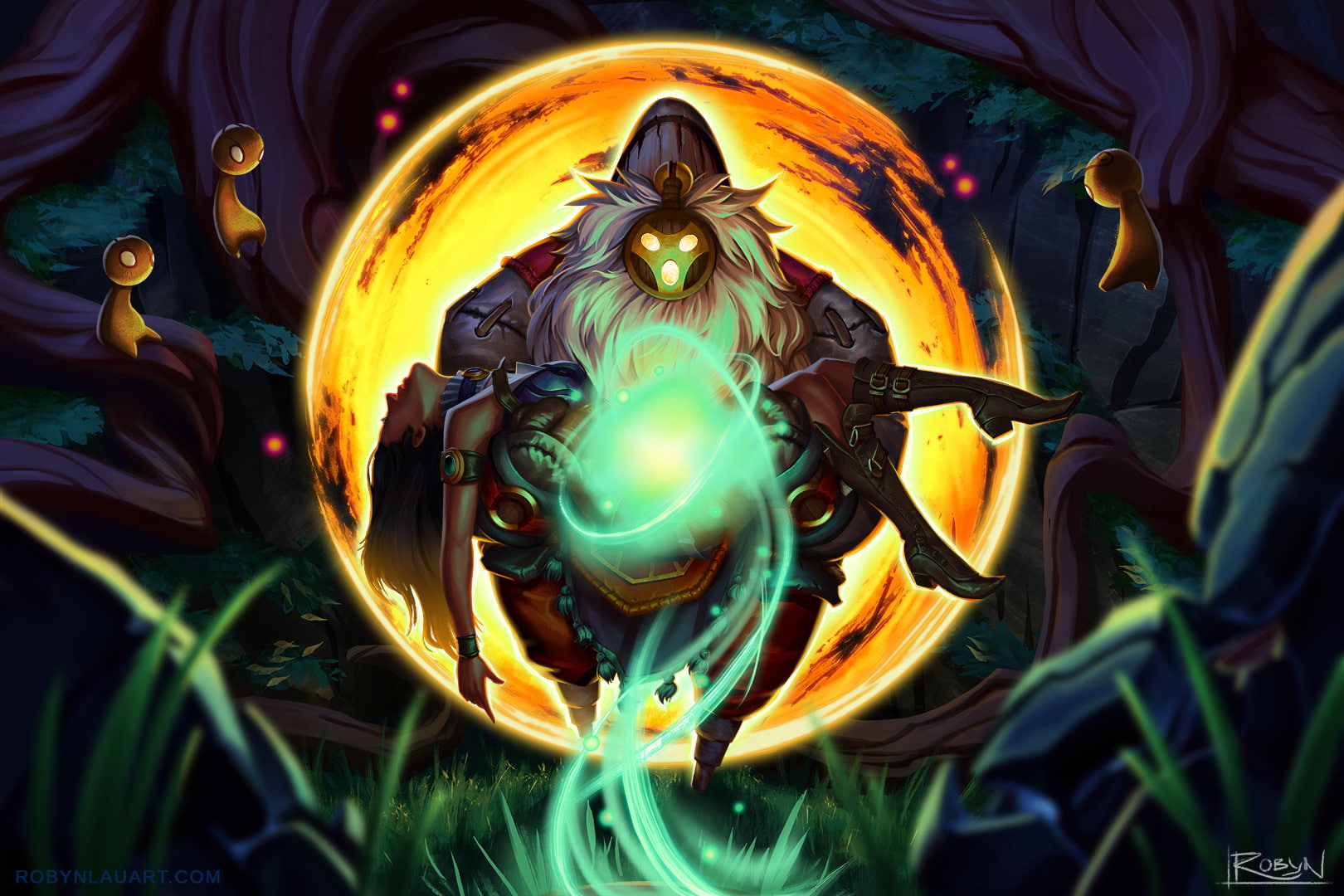 Video Game, Caitlyn (League Of Legends), Magic, League Of Legends, Bard (League of Legends), 720P, Spirit, Mask, HD Wallpaper