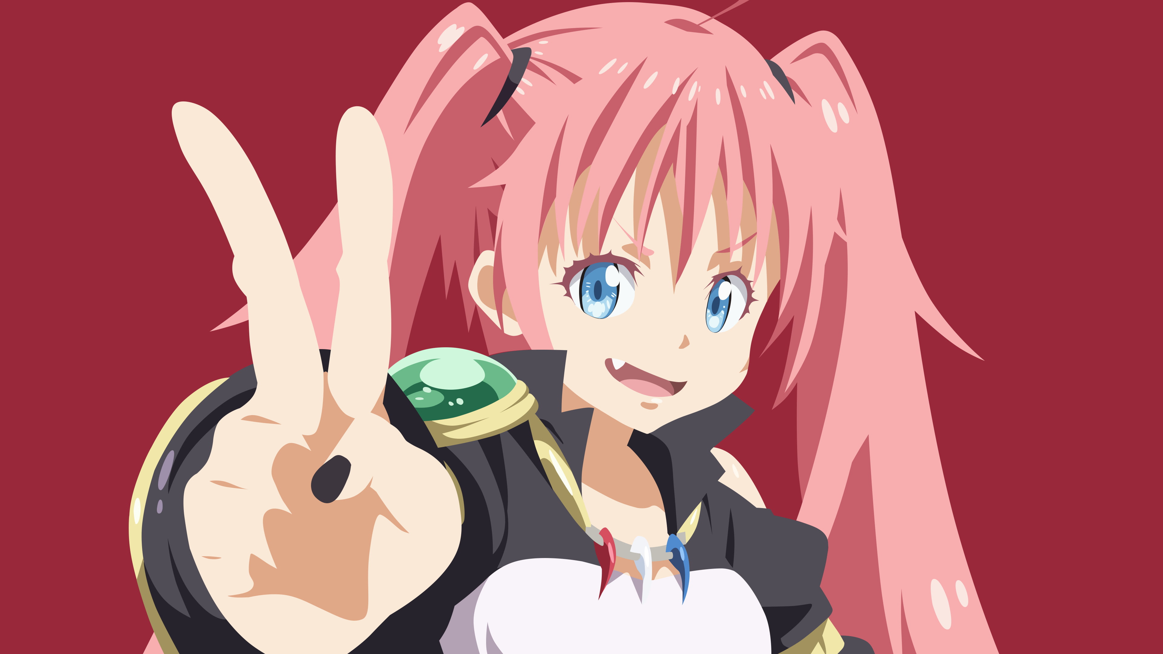 Blue Eyes, Milim Nava, Girl, That Time I Got Reincarnated as a Slime, Pink Hair, Twintails, 4K, Anime, HD Wallpaper