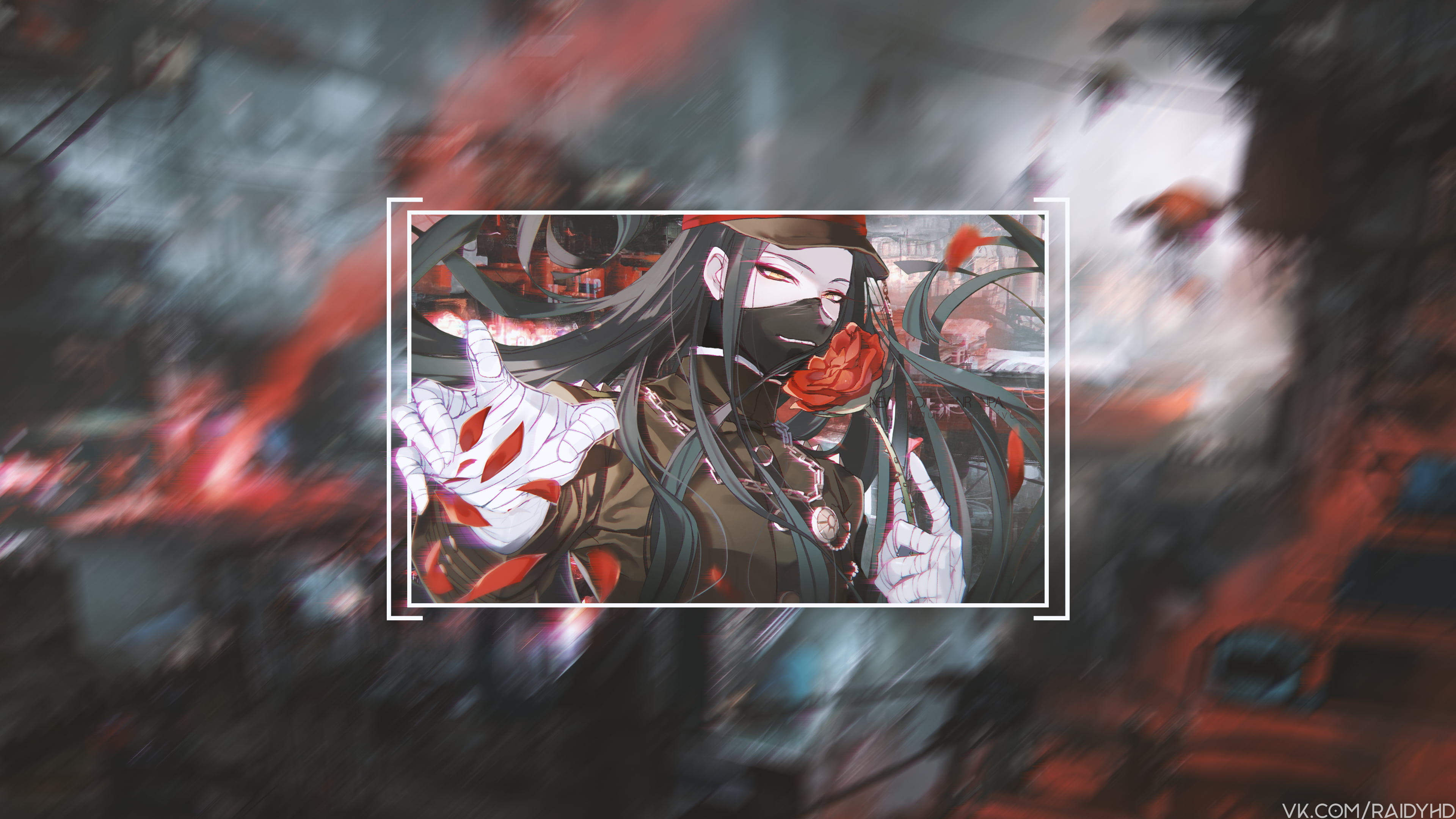 anime, 4K, cyberpunk, anime girls, picture-in-picture, Korekiyo Shinguji, HD Wallpaper